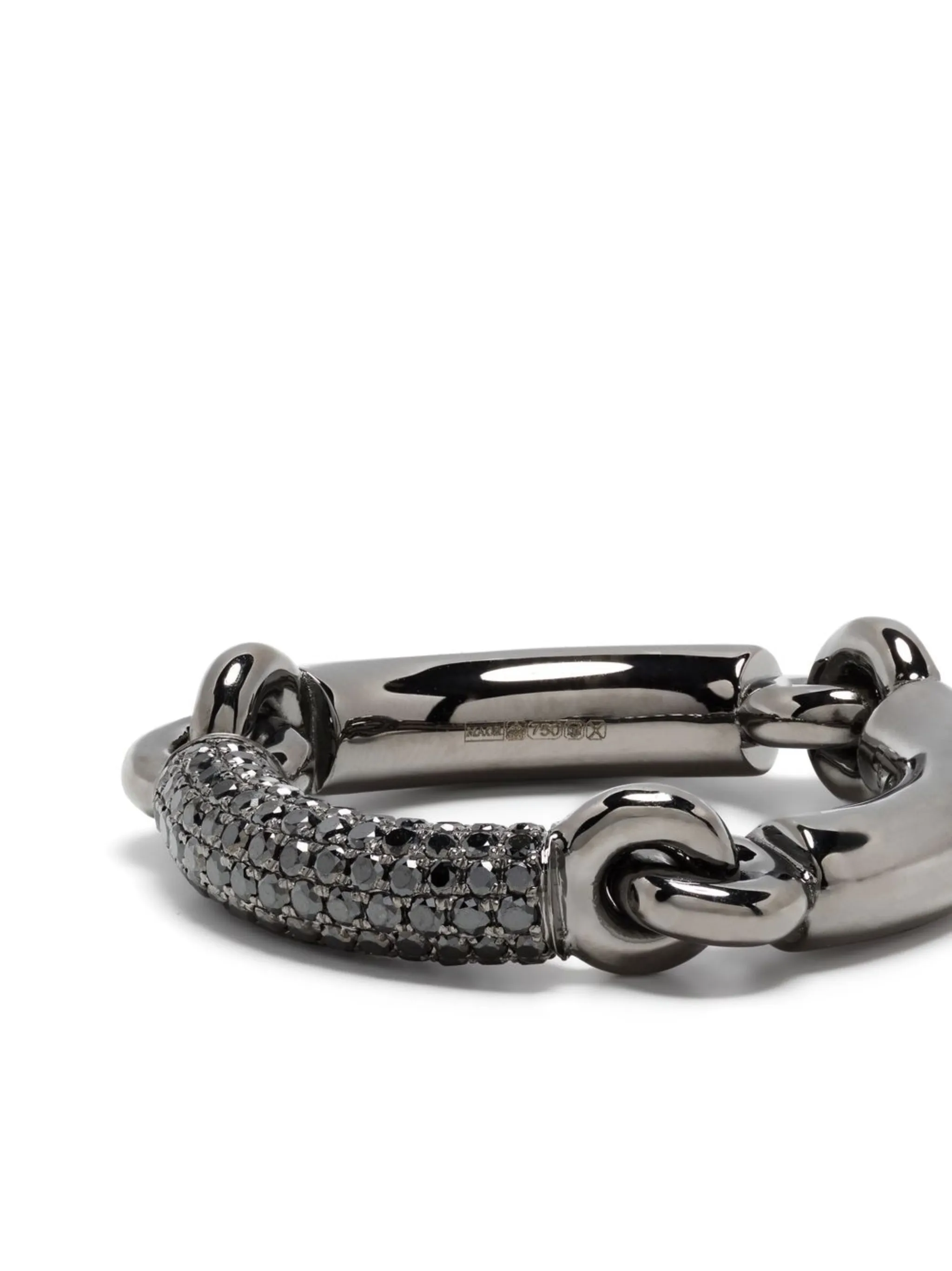 18kt black gold crystal ring