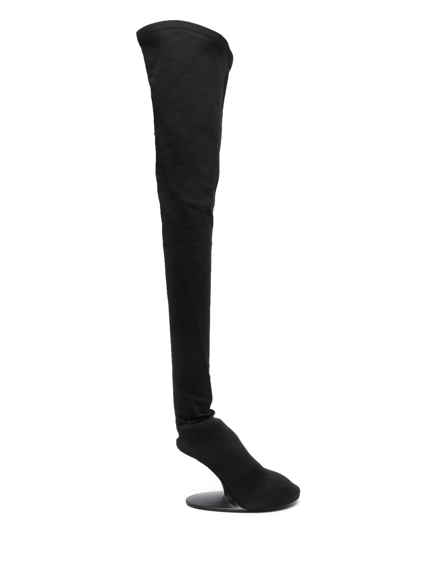 abstract-heel thigh boots