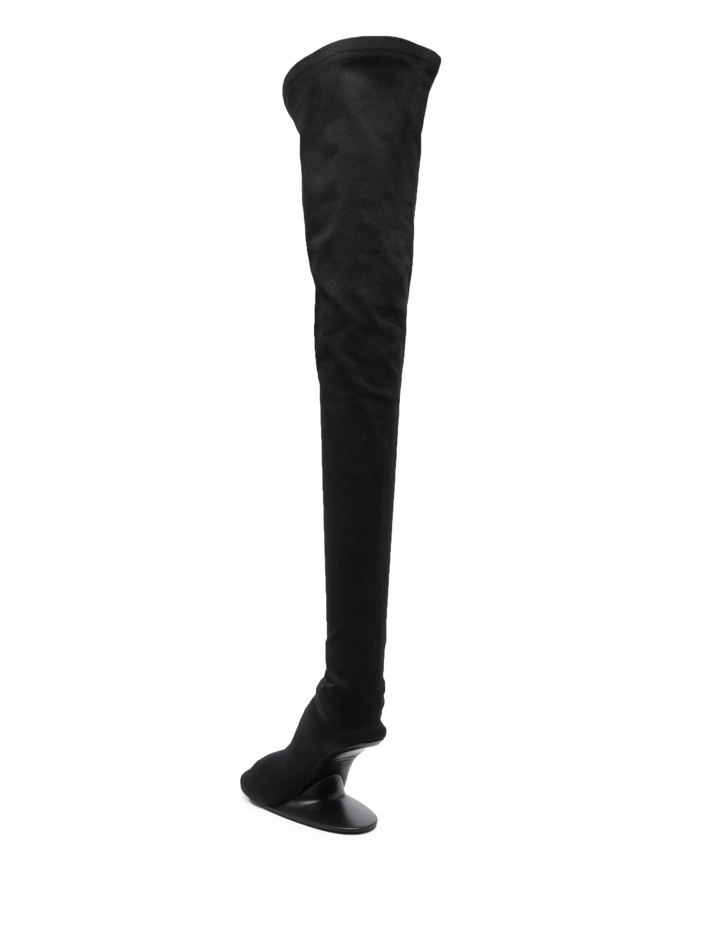abstract-heel thigh boots