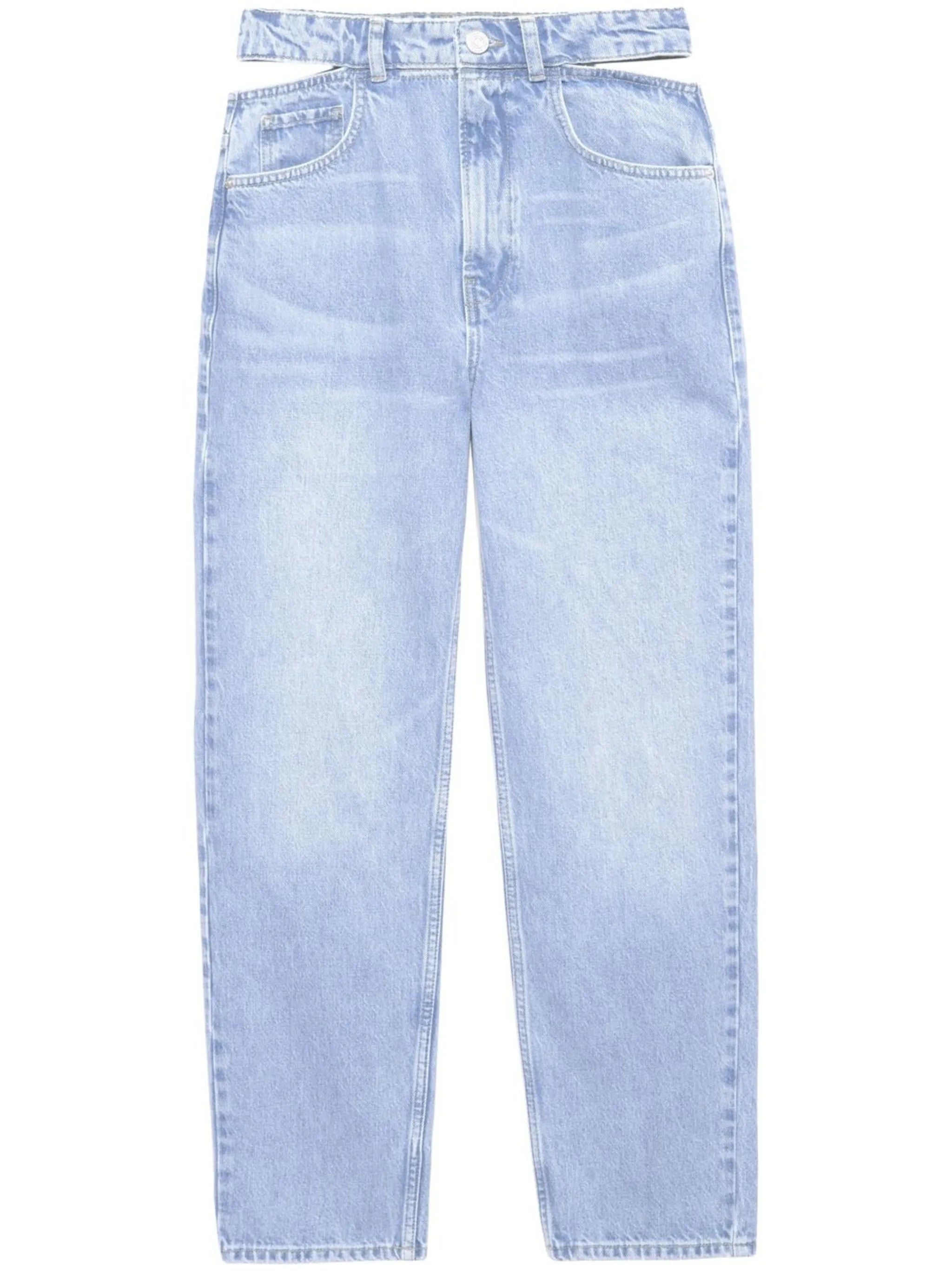 cut-out straight-leg jeans