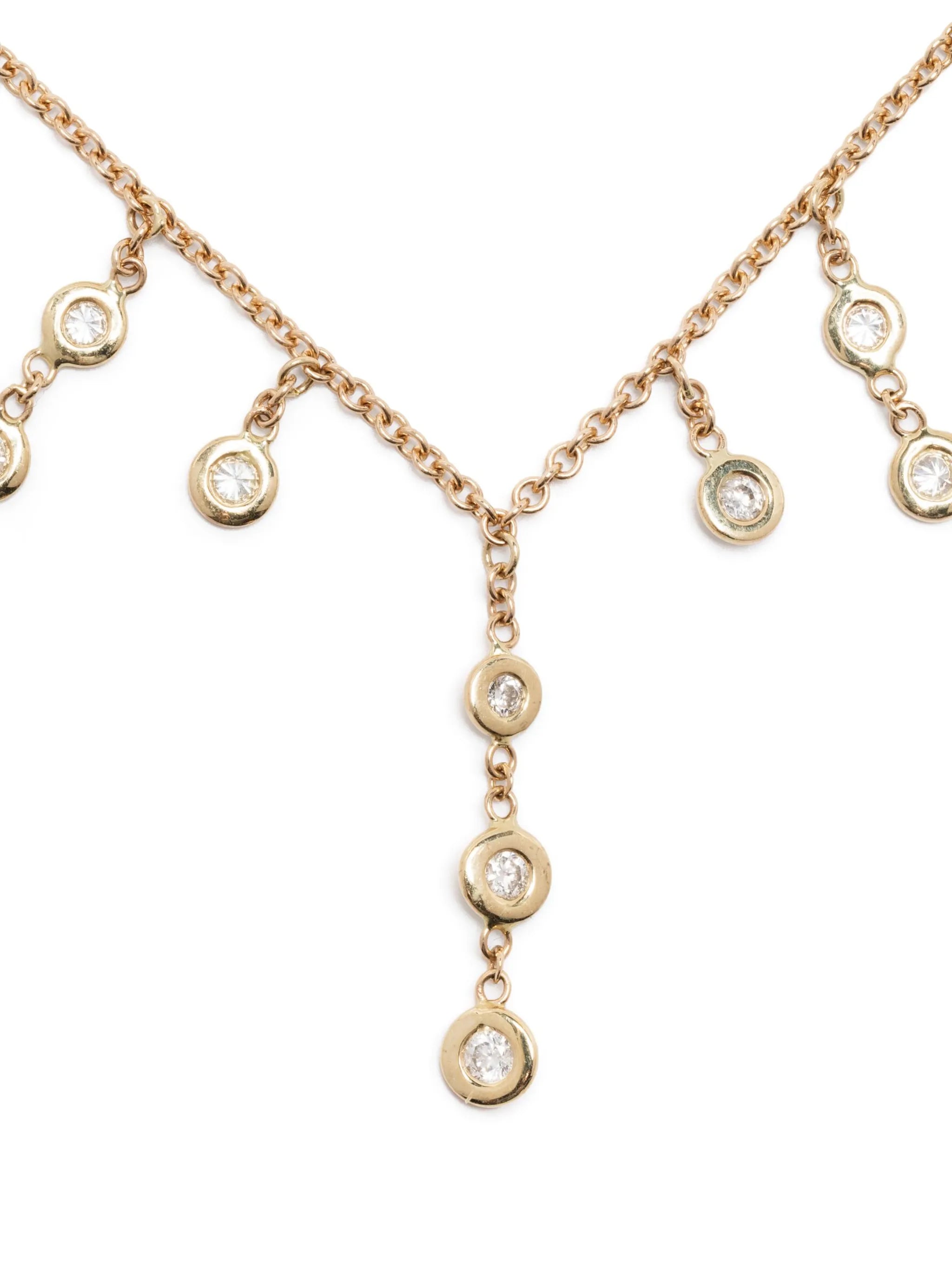 14kt yellow gold Shaker diamond necklace
