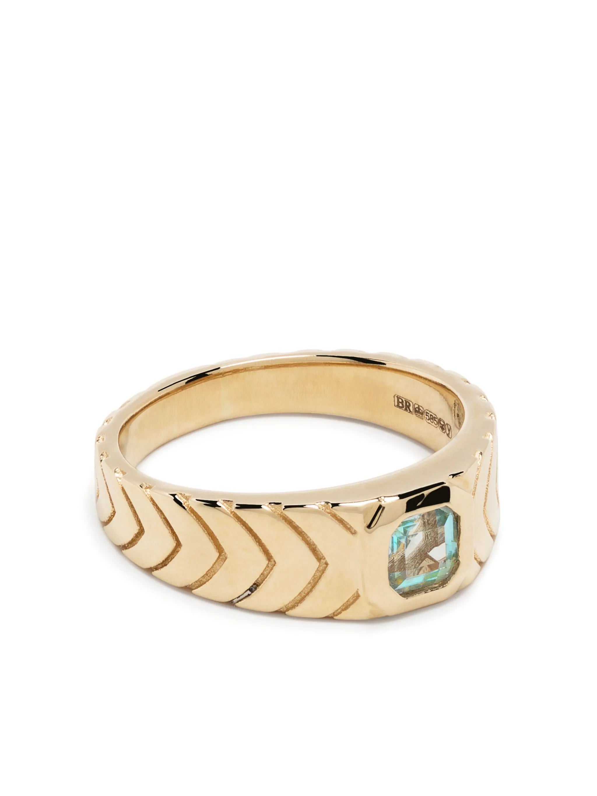 14kt yellow gold aquamarine ring