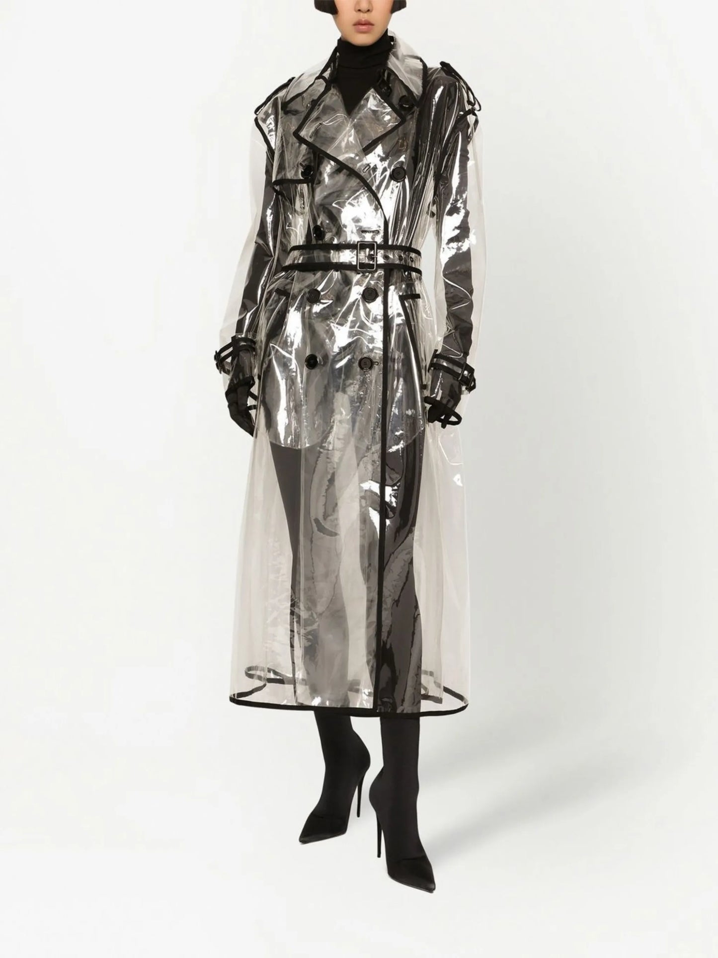 KIM DOLCEGABBANA contrast-trim trench coat
