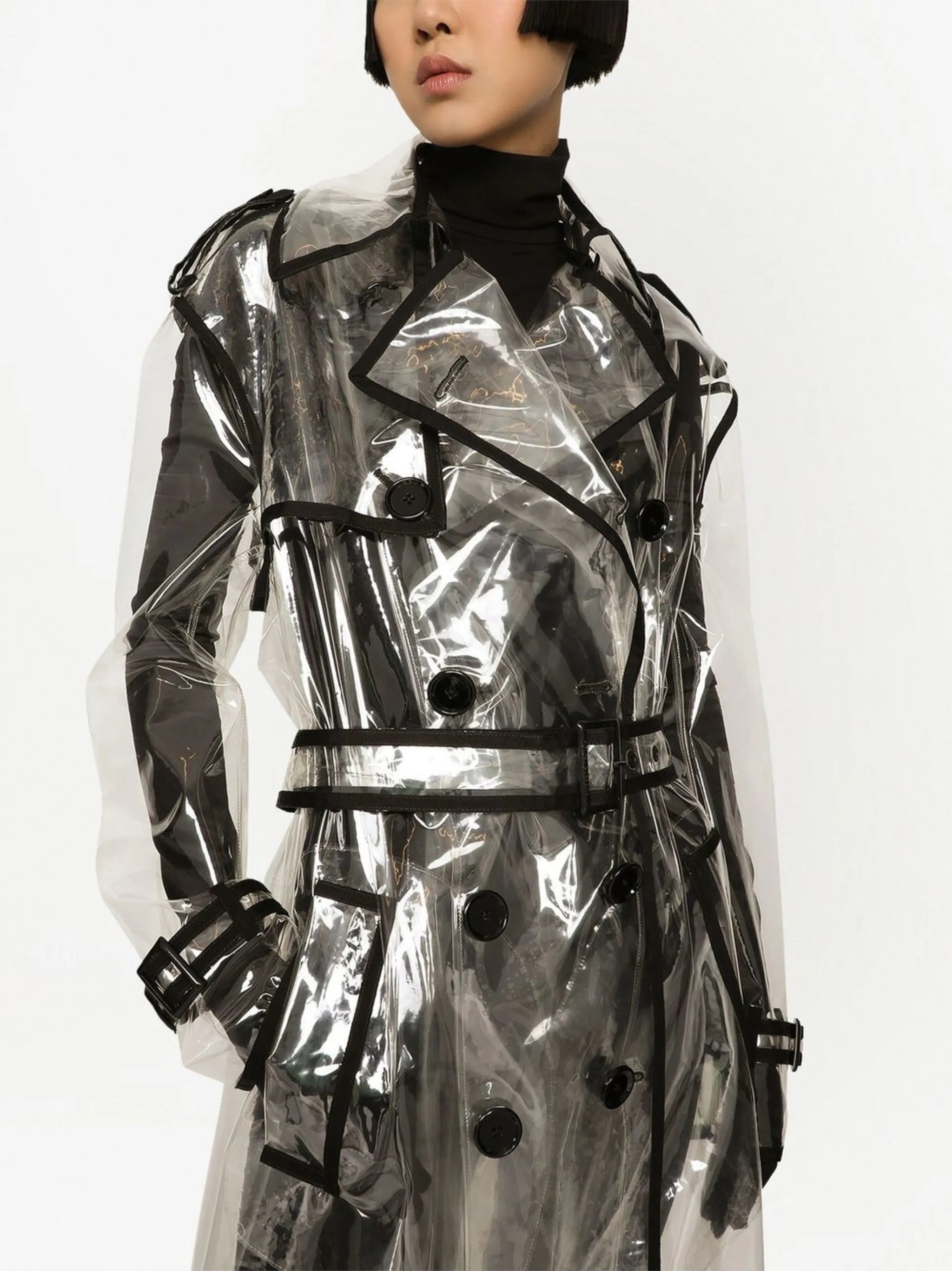 KIM DOLCE&GABBANA contrast-trim trench coat