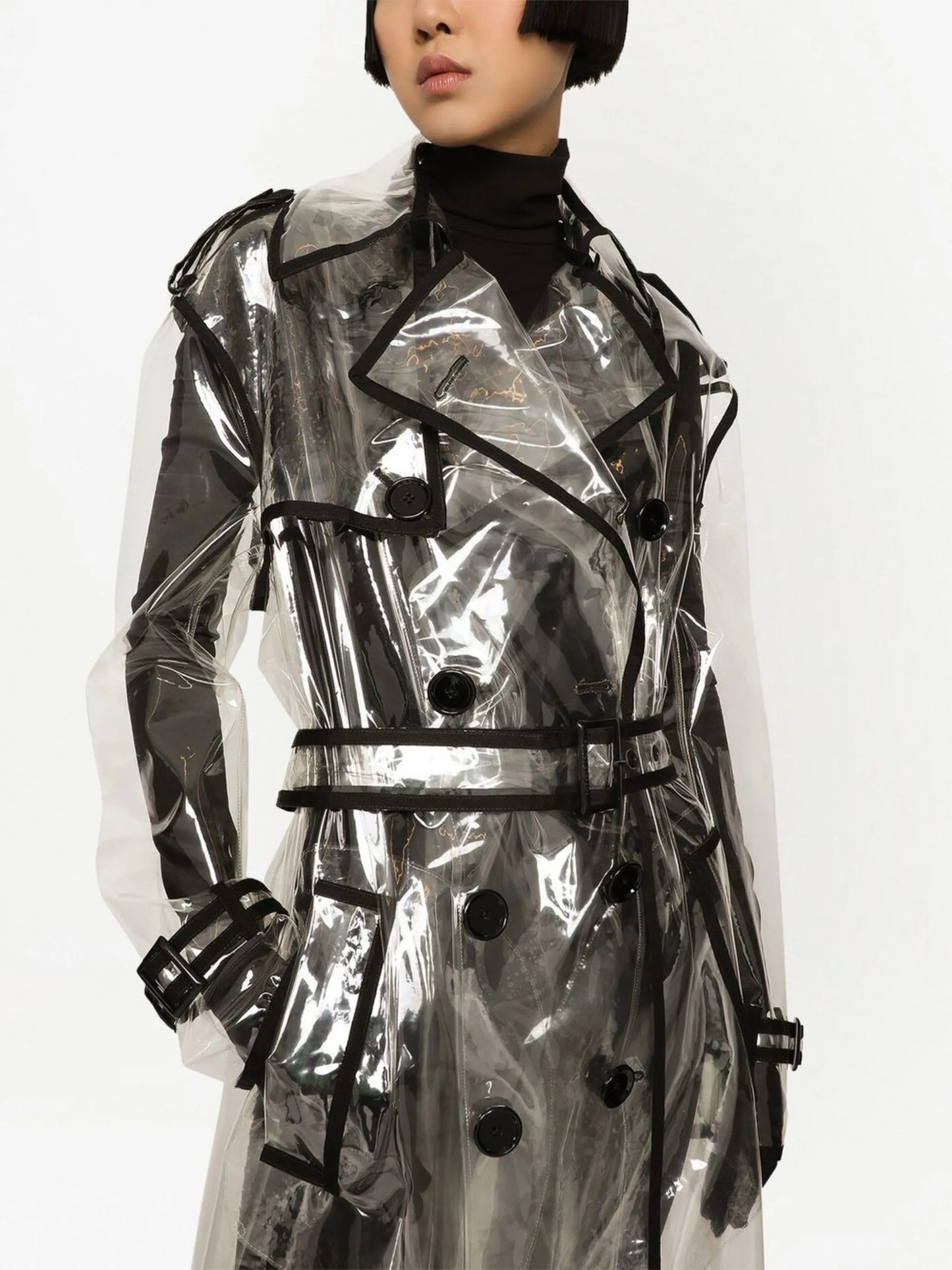 KIM DOLCEGABBANA contrast-trim trench coat