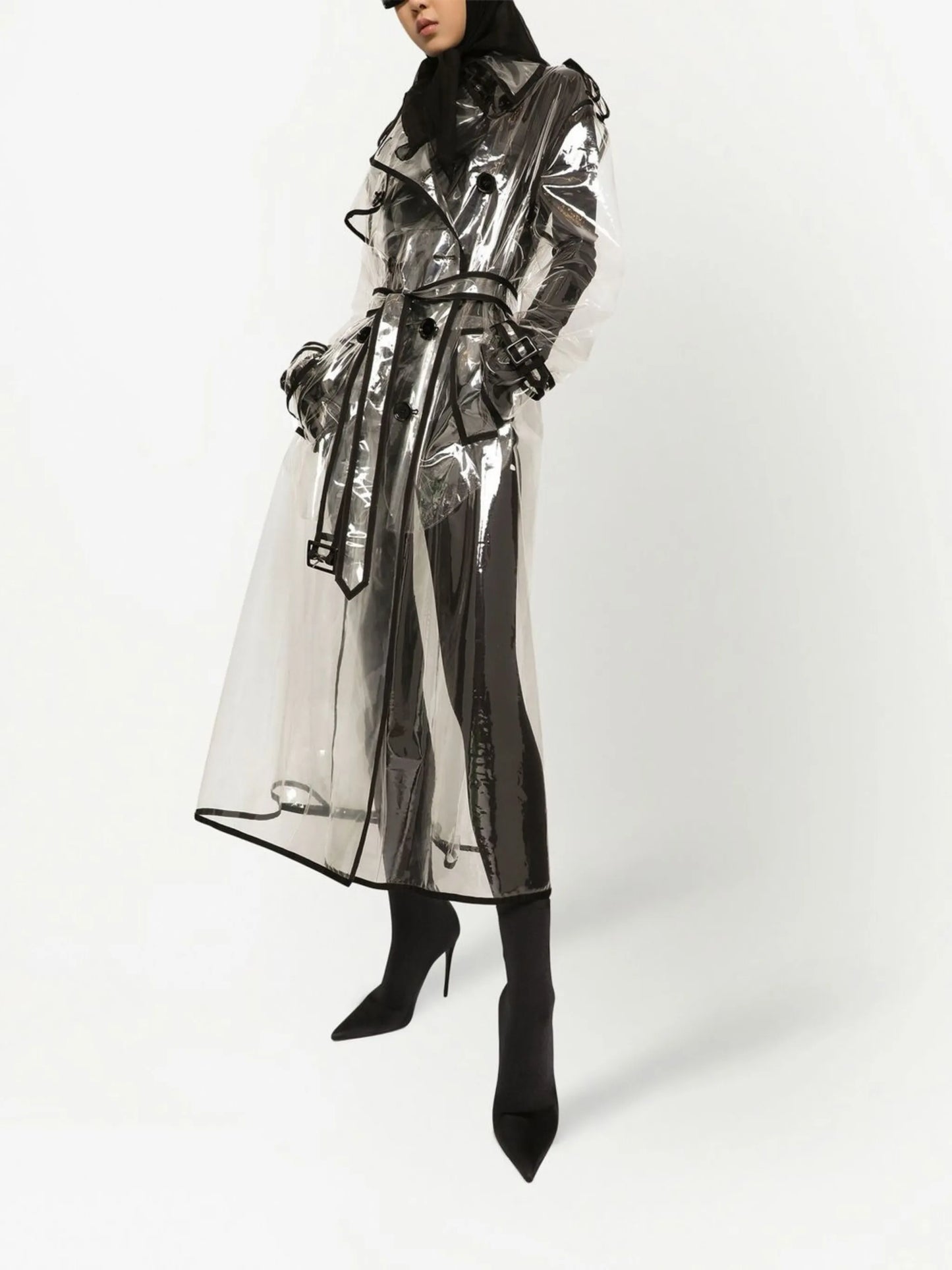 KIM DOLCEGABBANA contrast-trim trench coat