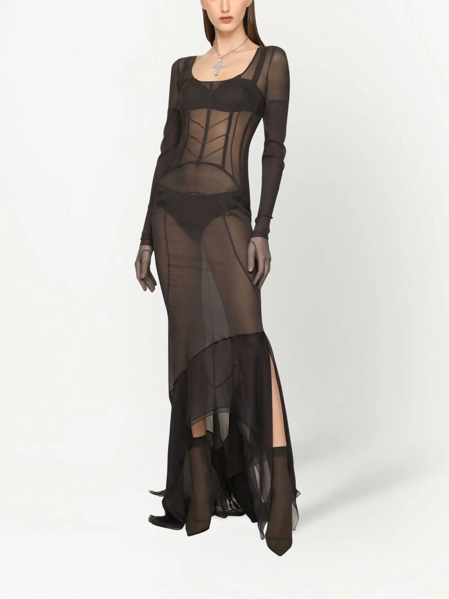 KIM DOLCEGABBANA georgette maxi dress