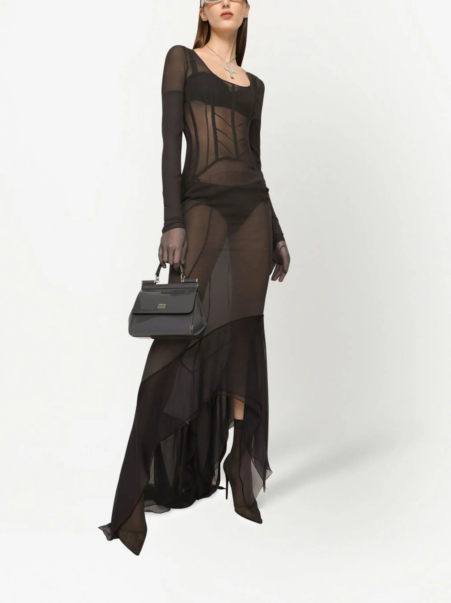 KIM DOLCEGABBANA georgette maxi dress