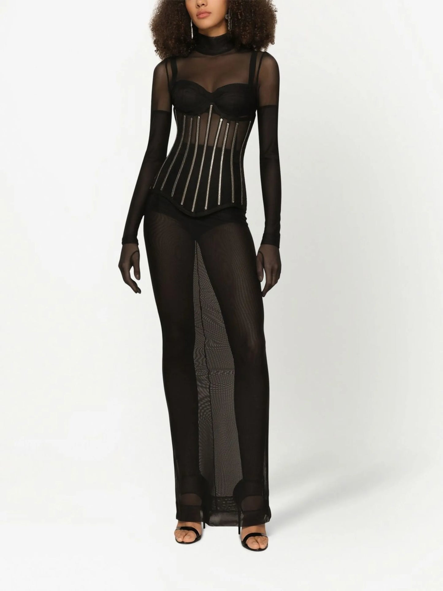 KIM DOLCEGABBANA tulle maxi dress