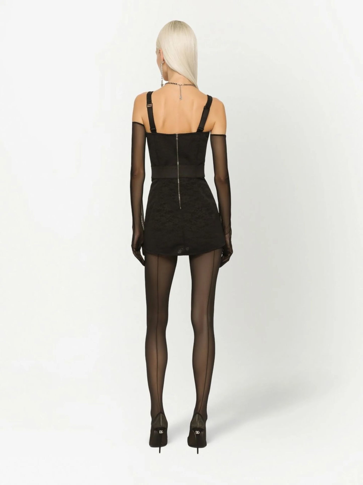 KIM DOLCEGABBANA corset-detail satin minidress