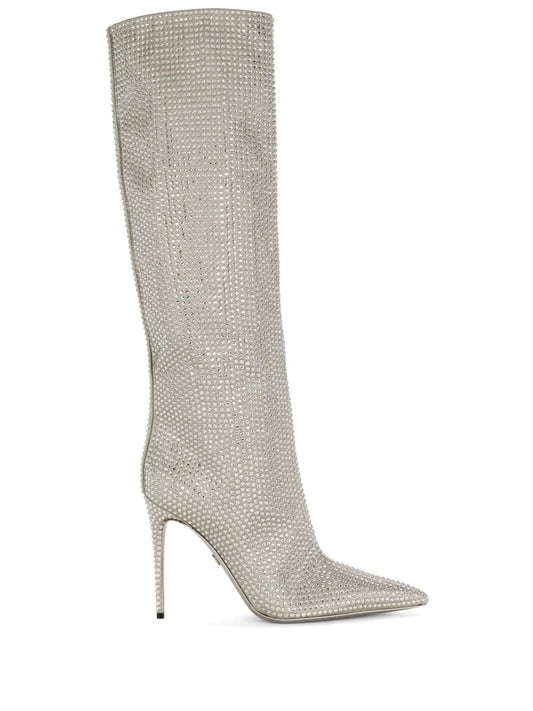 KIM DOLCEGABBANA rhinestone-embellished satin boots