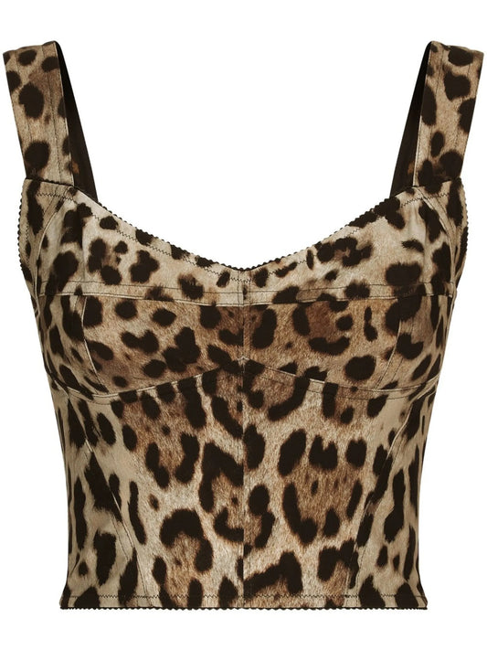 KIM DOLCEGABBANA leopard-print corset top
