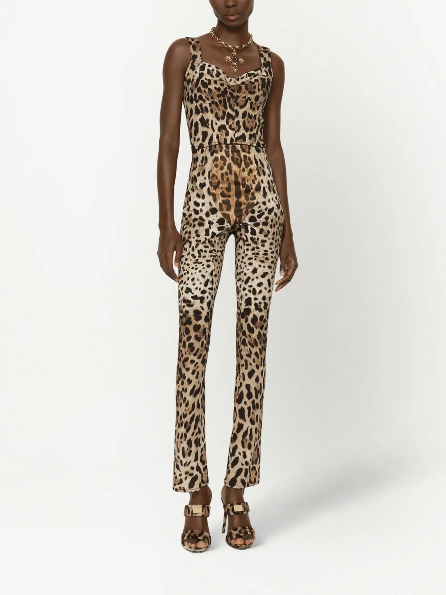 KIM DOLCEGABBANA leopard-print corset top
