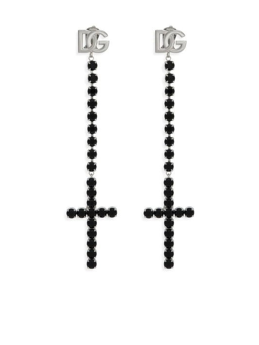 KIM DOLCEGABBANA rhinestone-embellished cross earrings