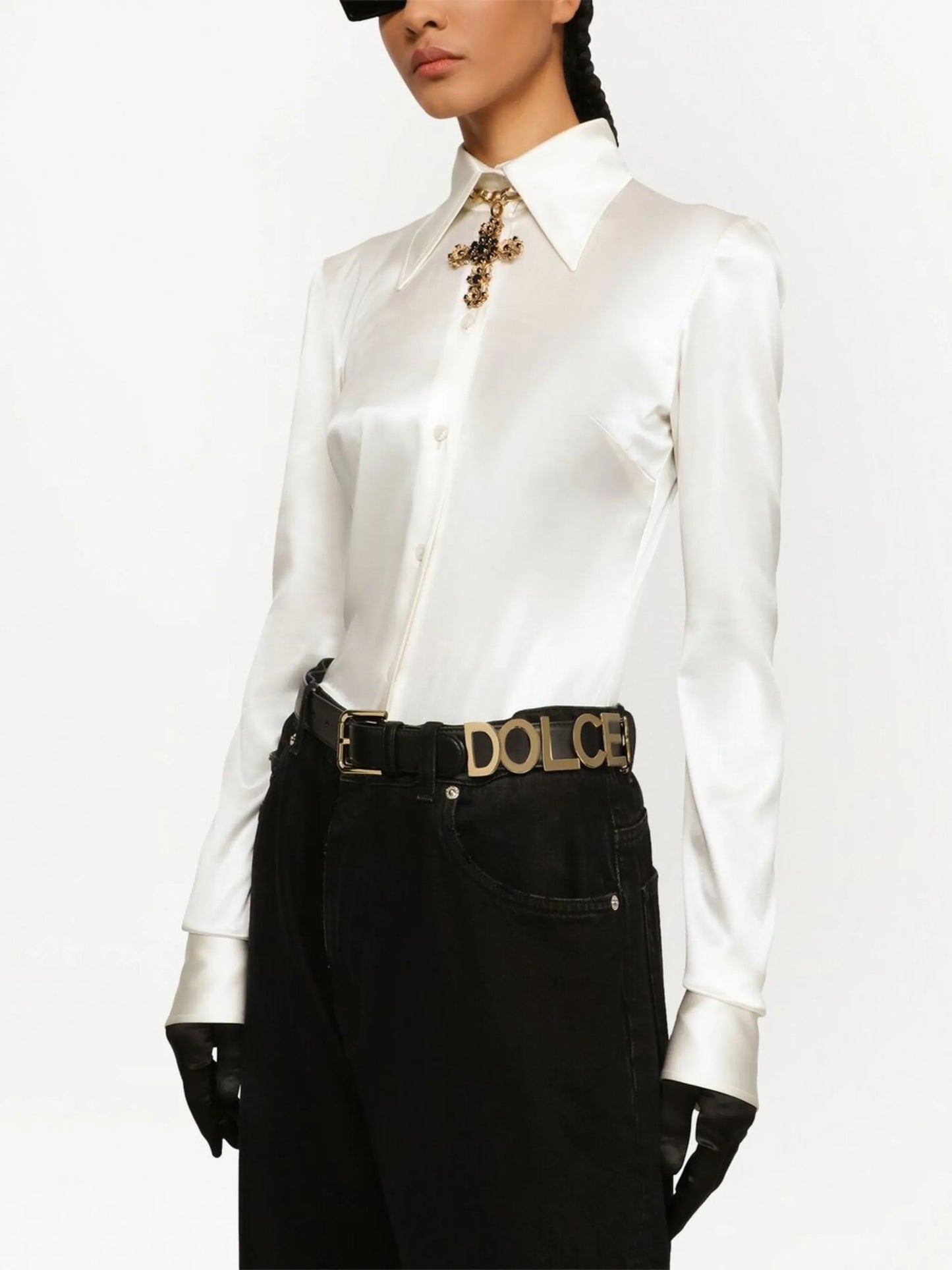 KIM DOLCEGABBANA logo-lettering leather belt