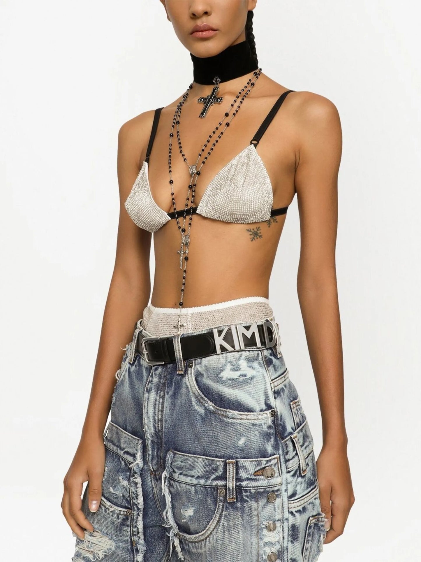 KIM DOLCEGABBANA logo-lettering leather belt