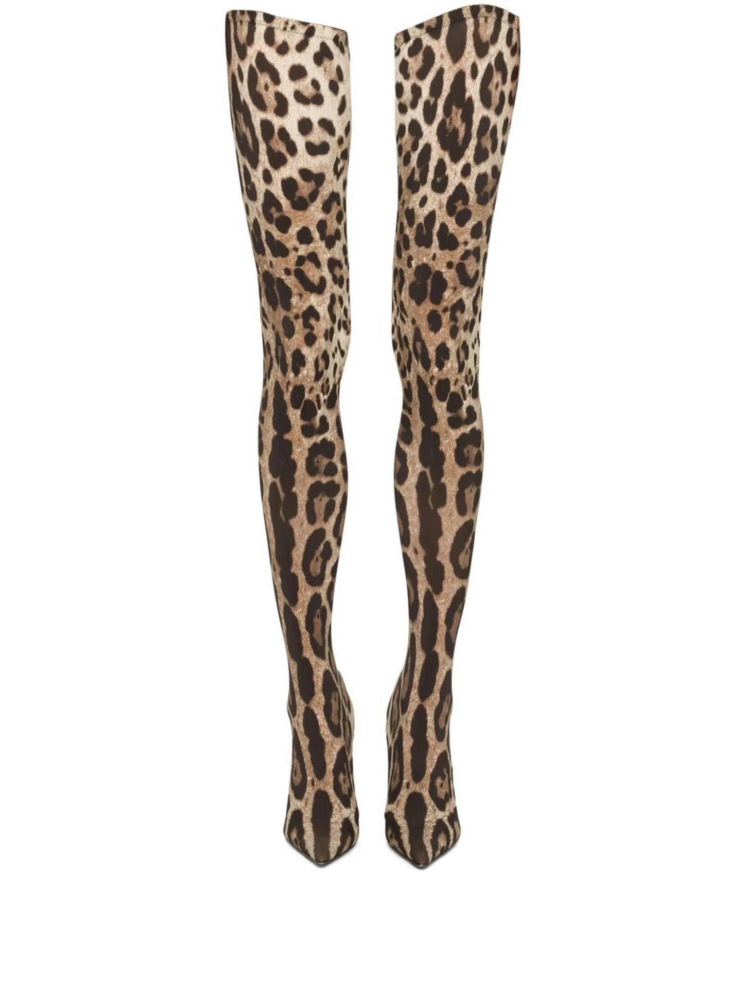 KIM DOLCEGABBANA leopard-print thigh-high boots