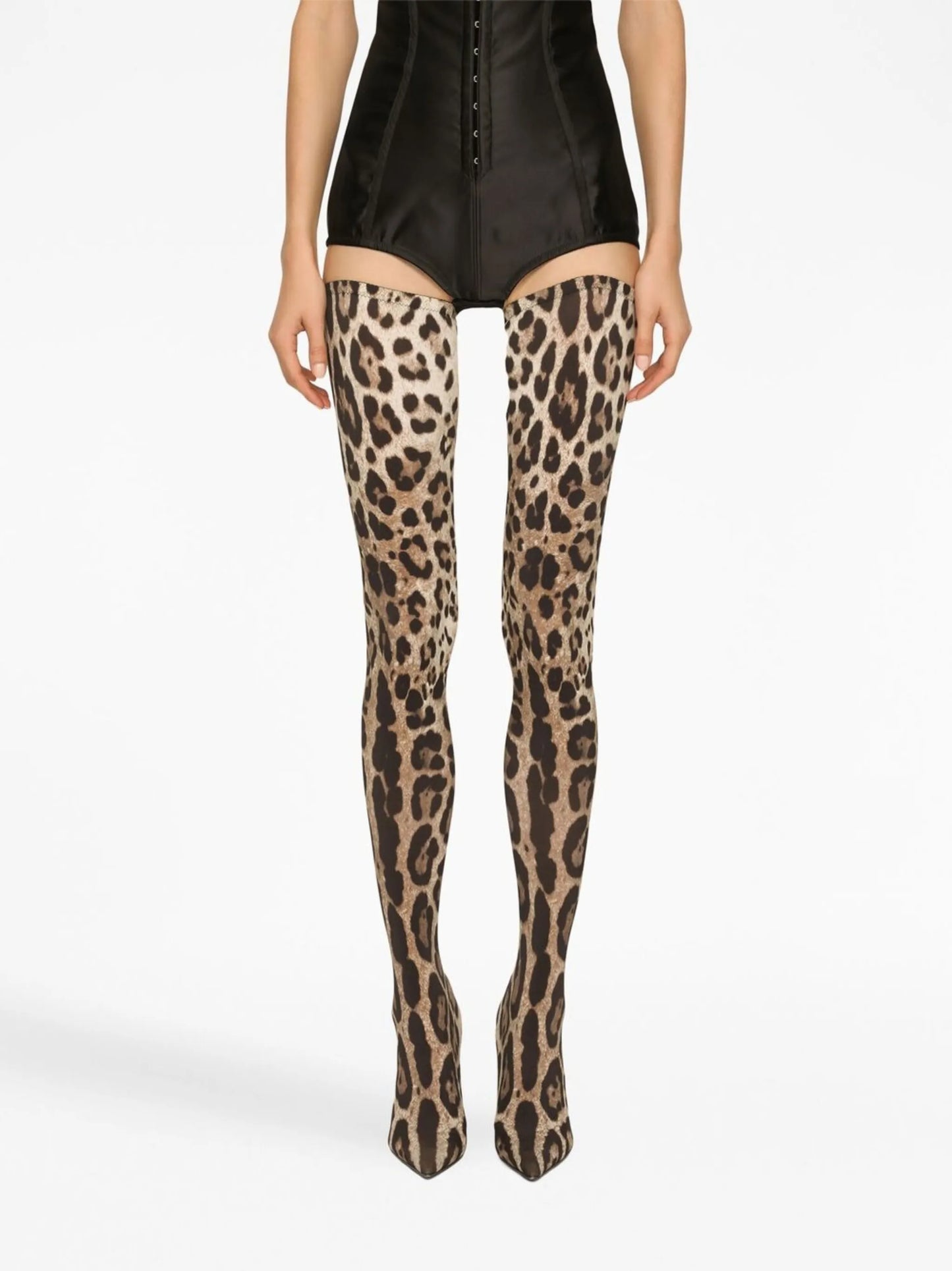 KIM DOLCEGABBANA leopard-print thigh-high boots