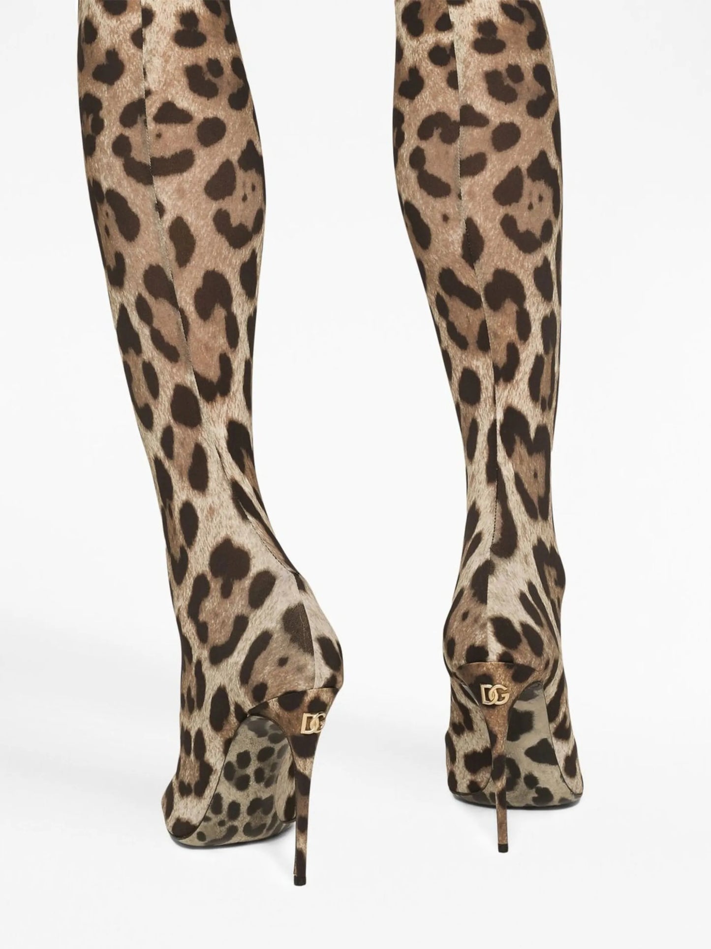 KIM DOLCEGABBANA leopard-print thigh-high boots