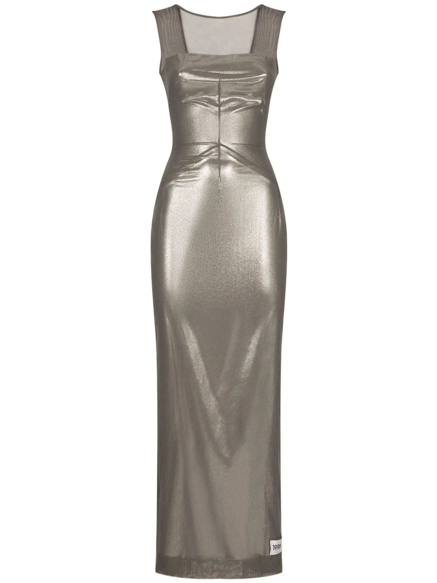 KIM DOLCEGABBANA metallic-finish ankle-length dress