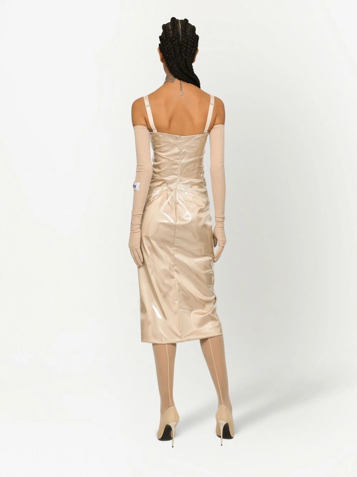 KIM DOLCEGABBANA transparent overlay midi dress