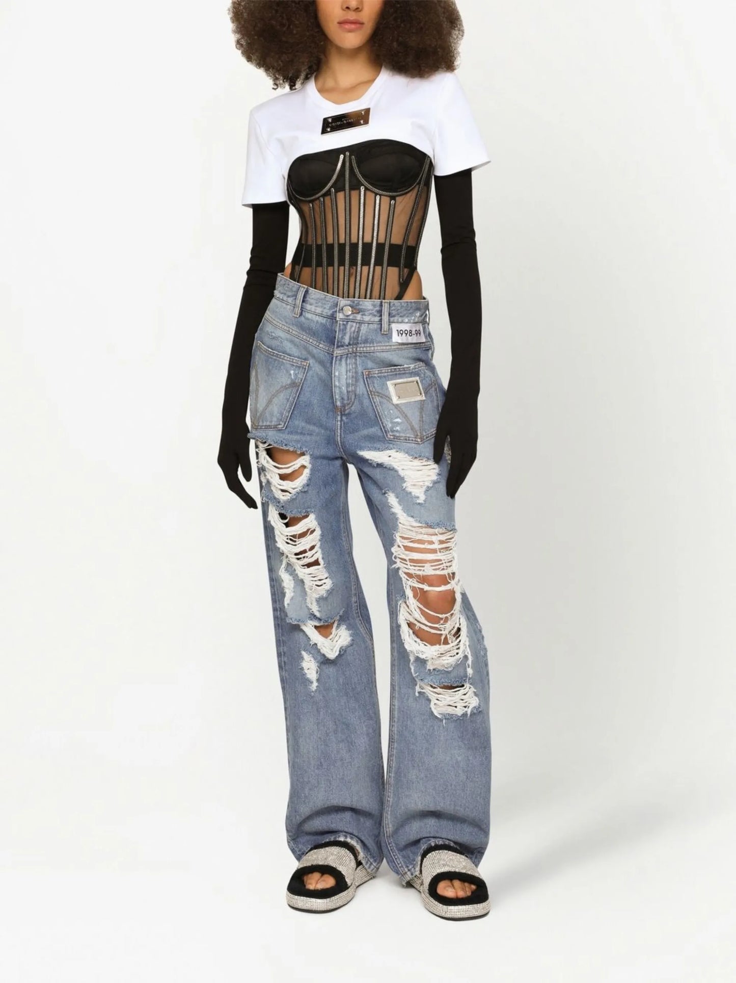 KIM DOLCEGABBANA tulle corset top