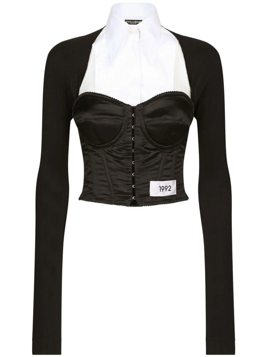 KIM DOLCEGABBANA layered-shirt corset top