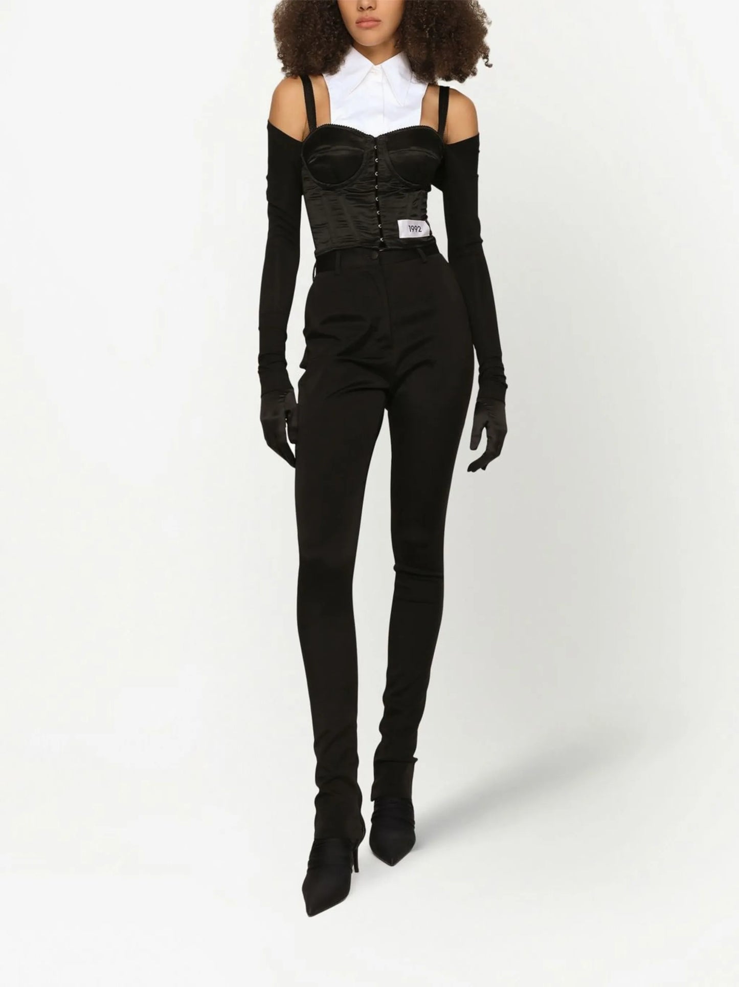 KIM DOLCEGABBANA layered-shirt corset top