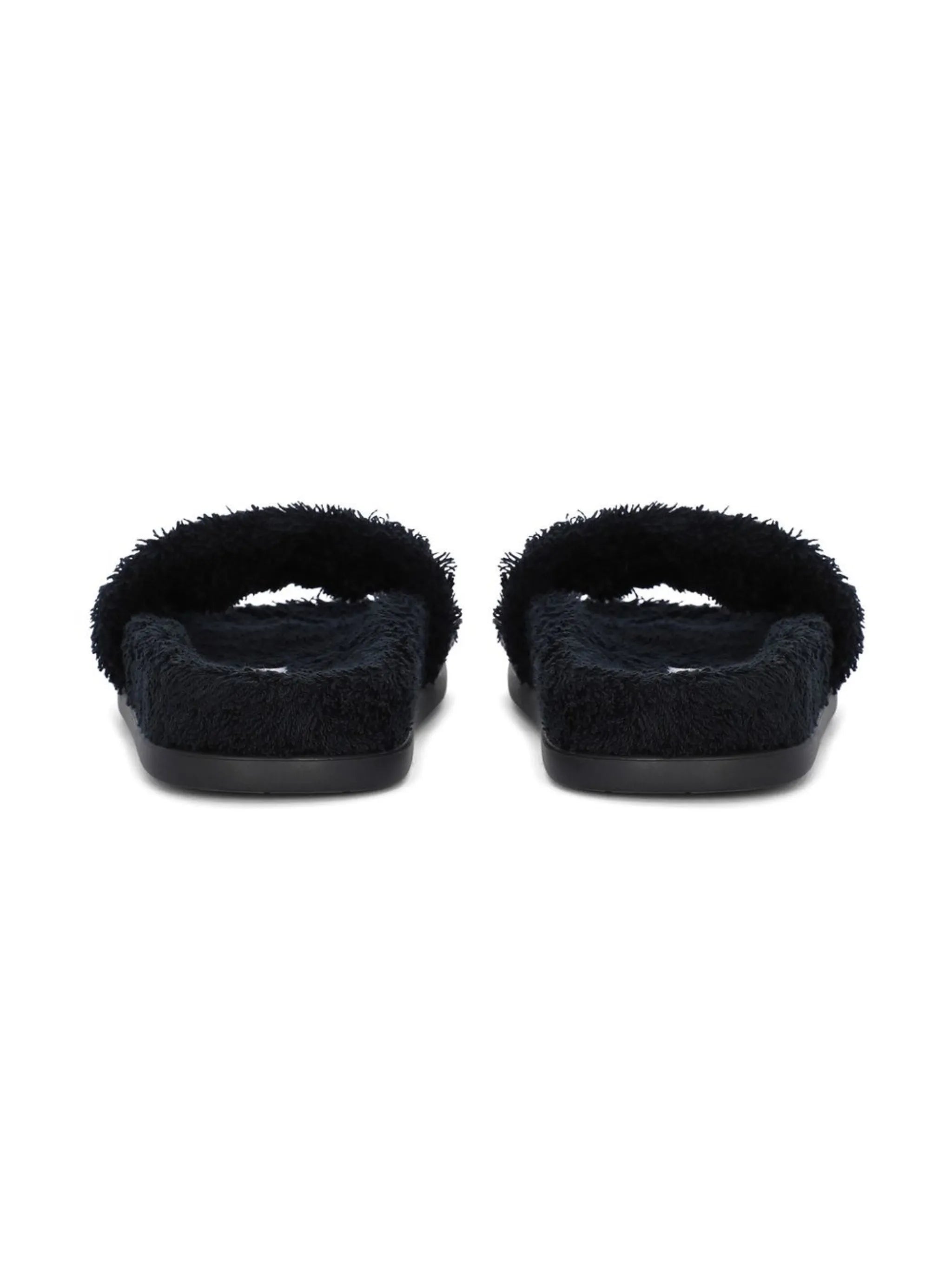 rhinestone-embellished terrycloth slides