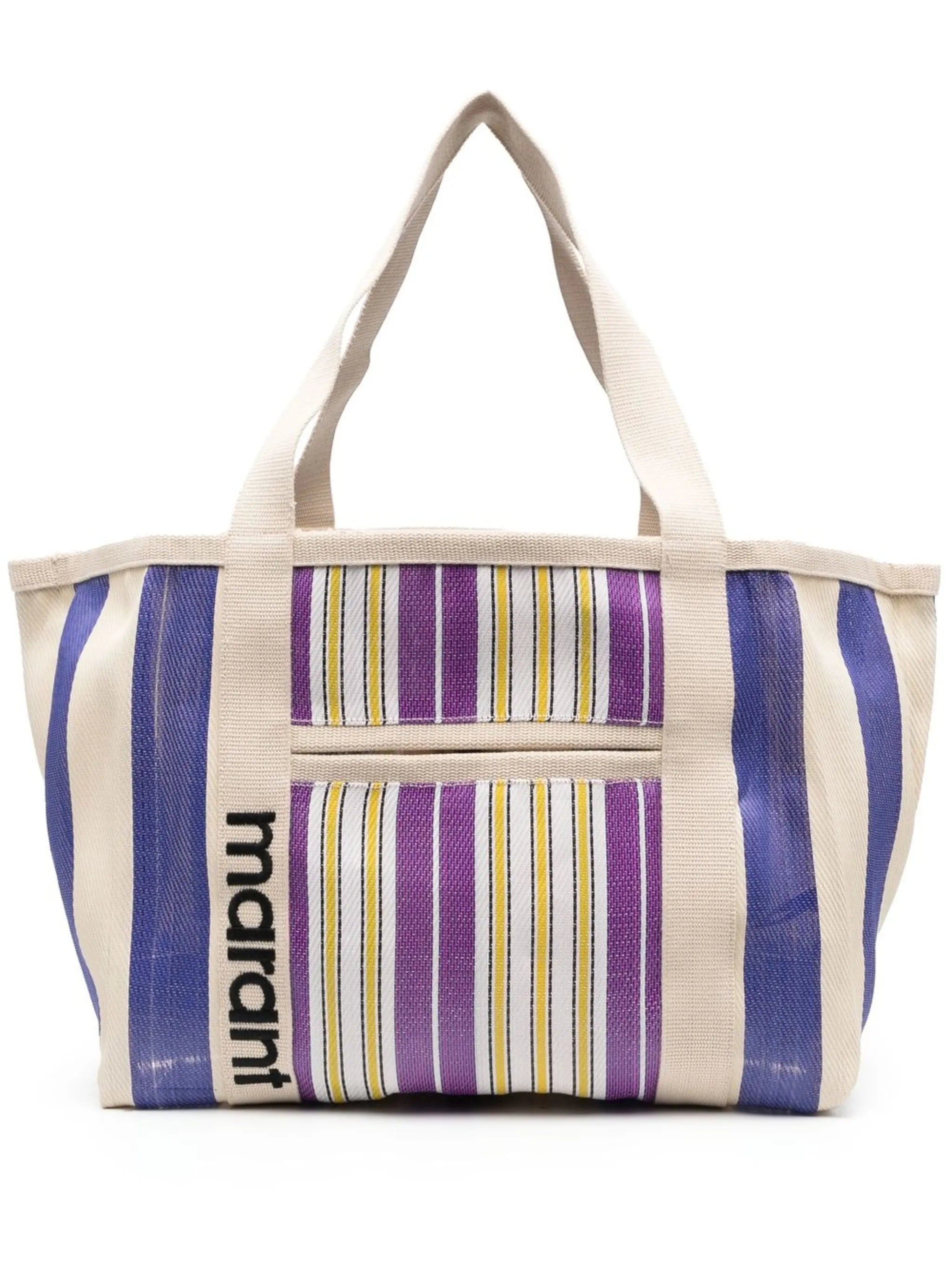 Darwen stripe pattern canvas tote bag