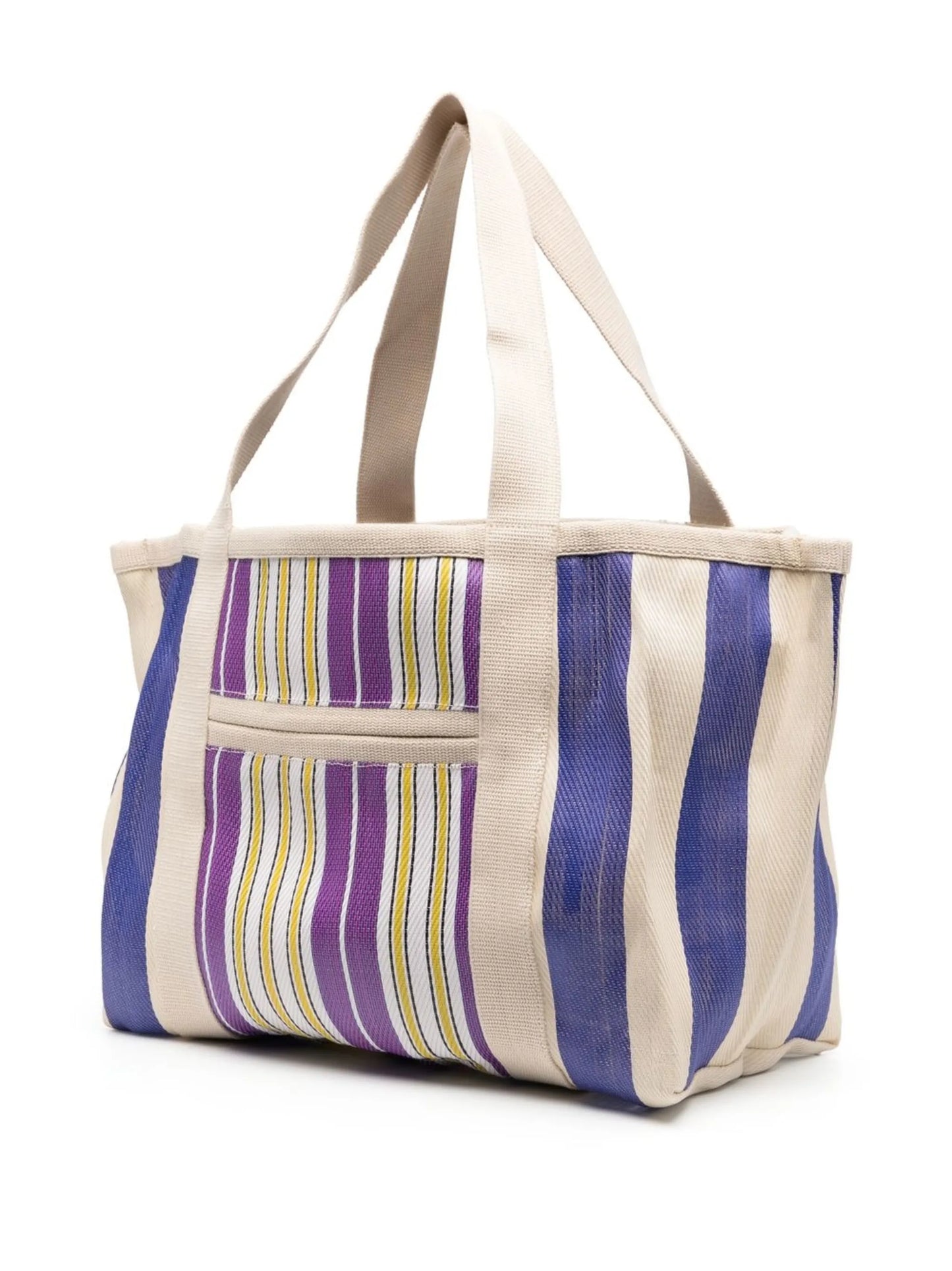 Darwen stripe pattern canvas tote bag