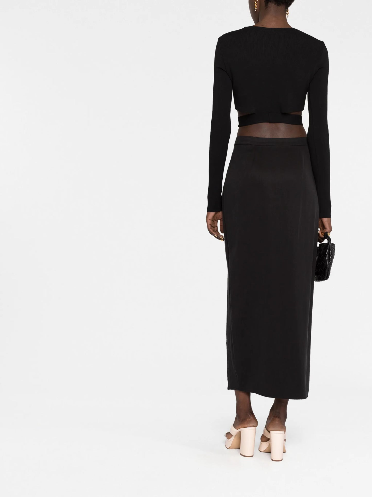 cut-out ribbed crop top