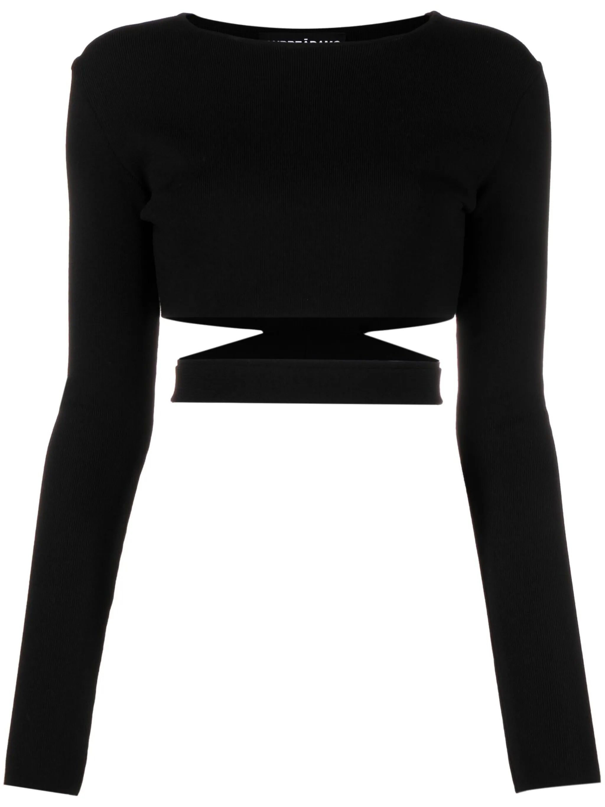 cut-out ribbed crop top