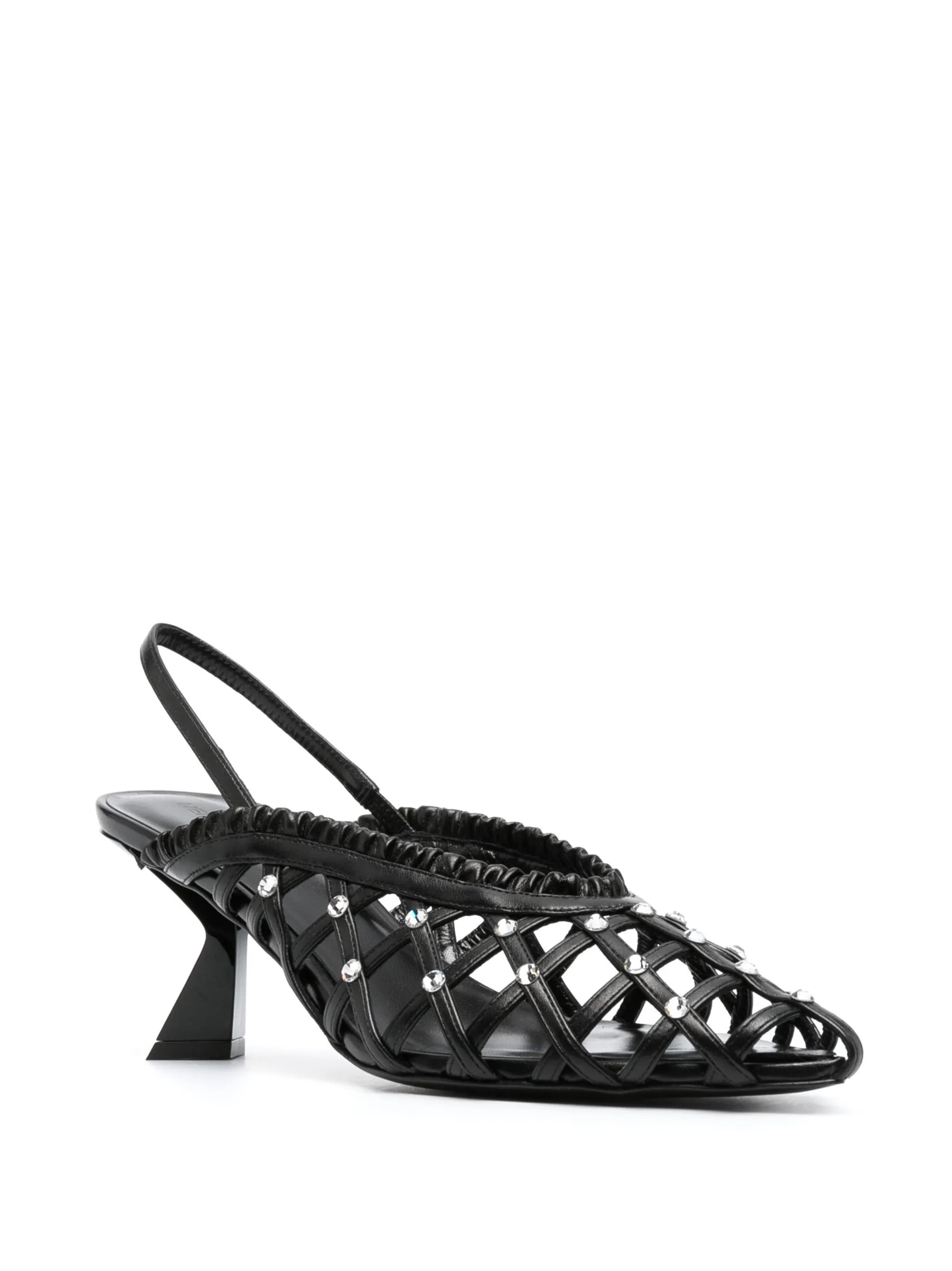 crystal-embellishment 75mm slingback pumps