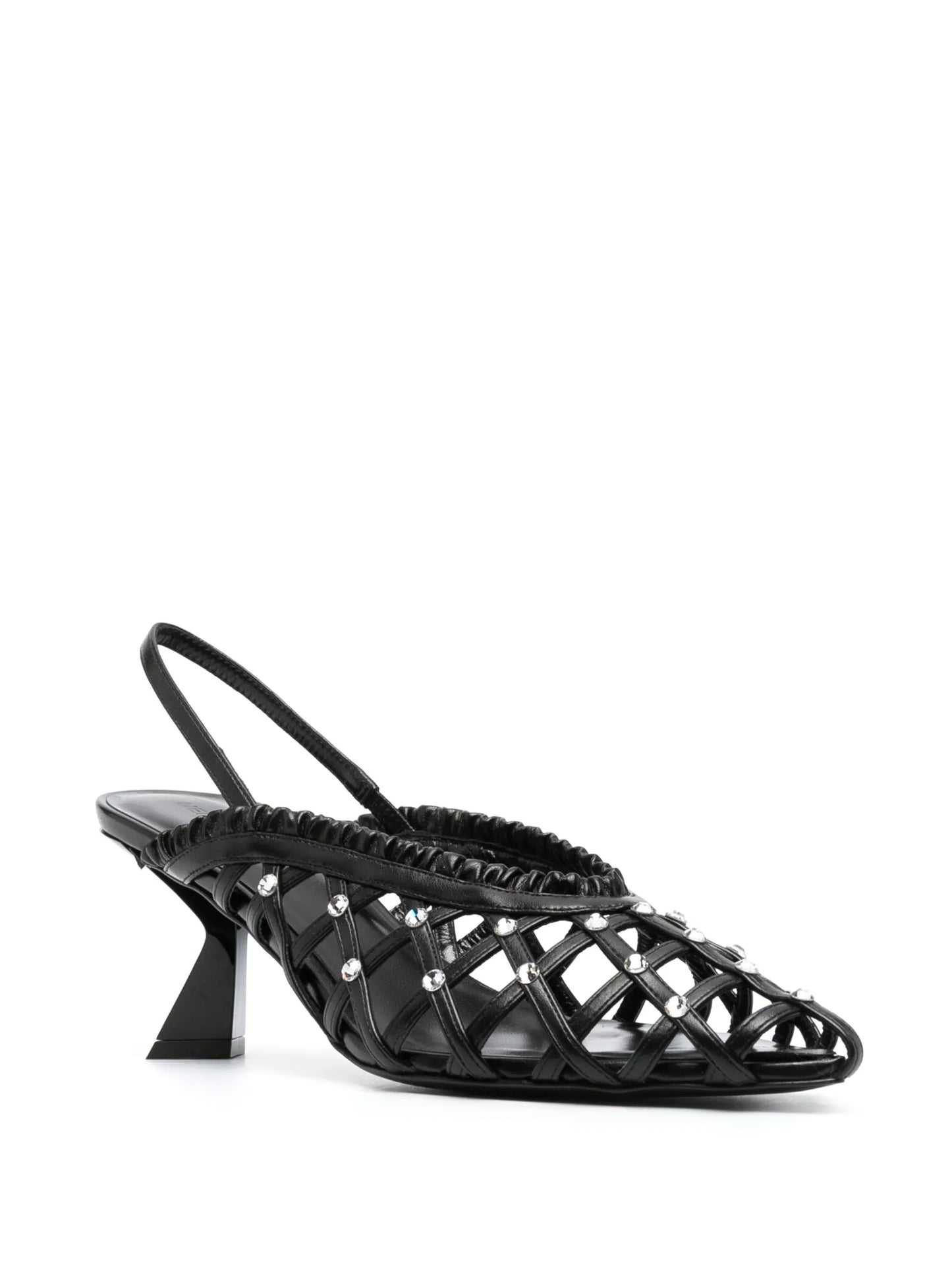 crystal-embellishment 75mm slingback pumps