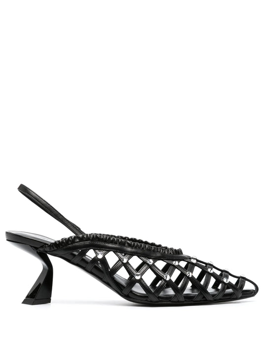 crystal-embellishment 75mm slingback pumps