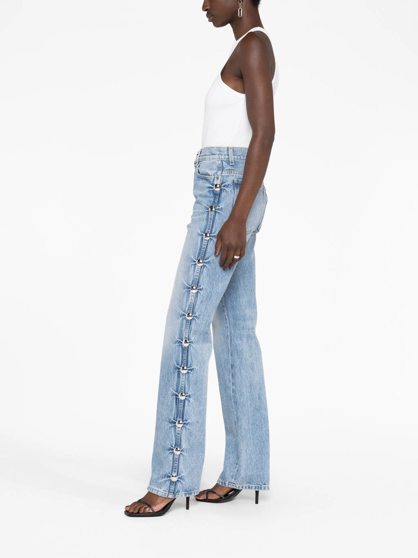 Danielle studded straight-leg jeans