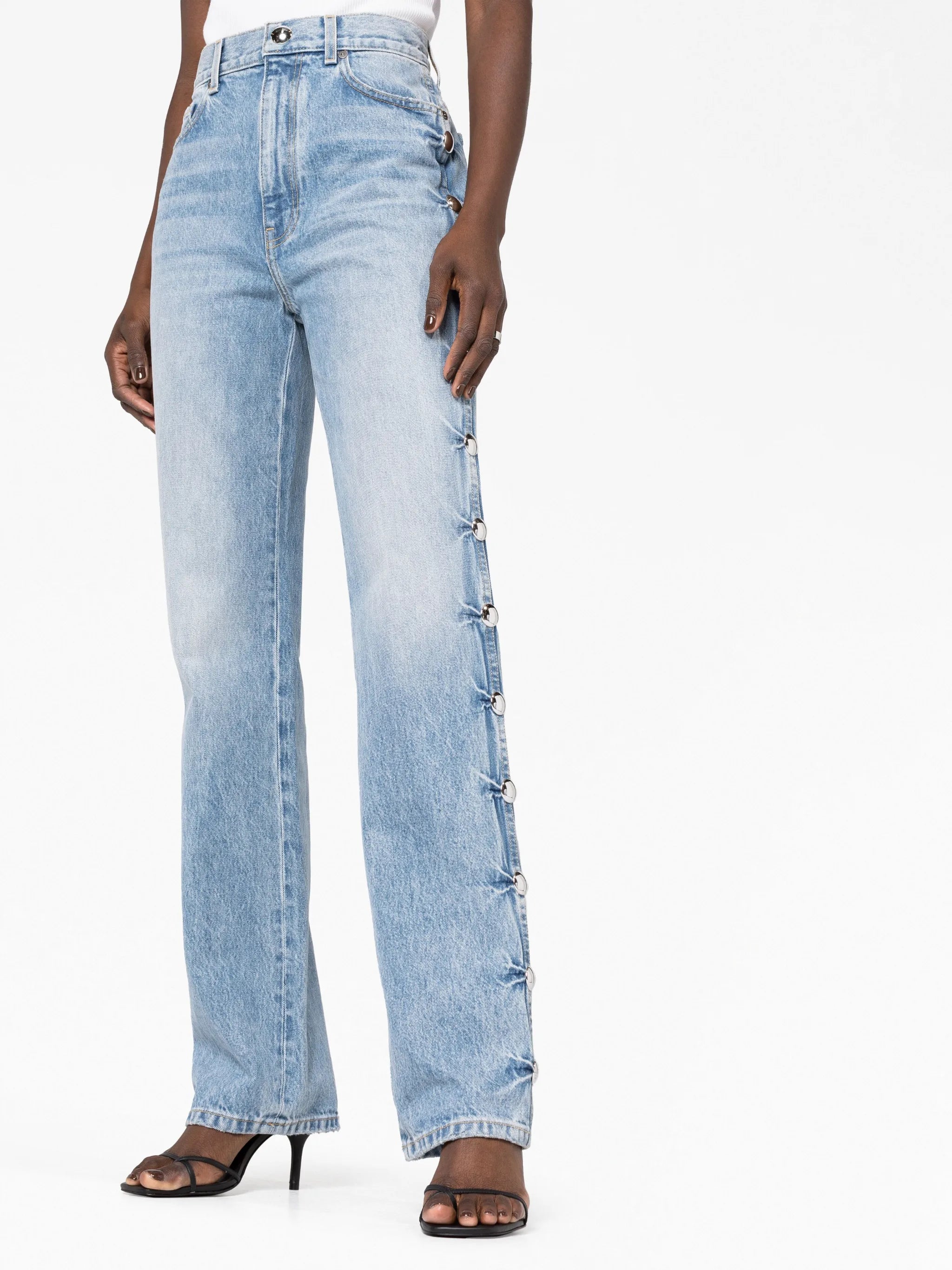 Danielle studded straight-leg jeans