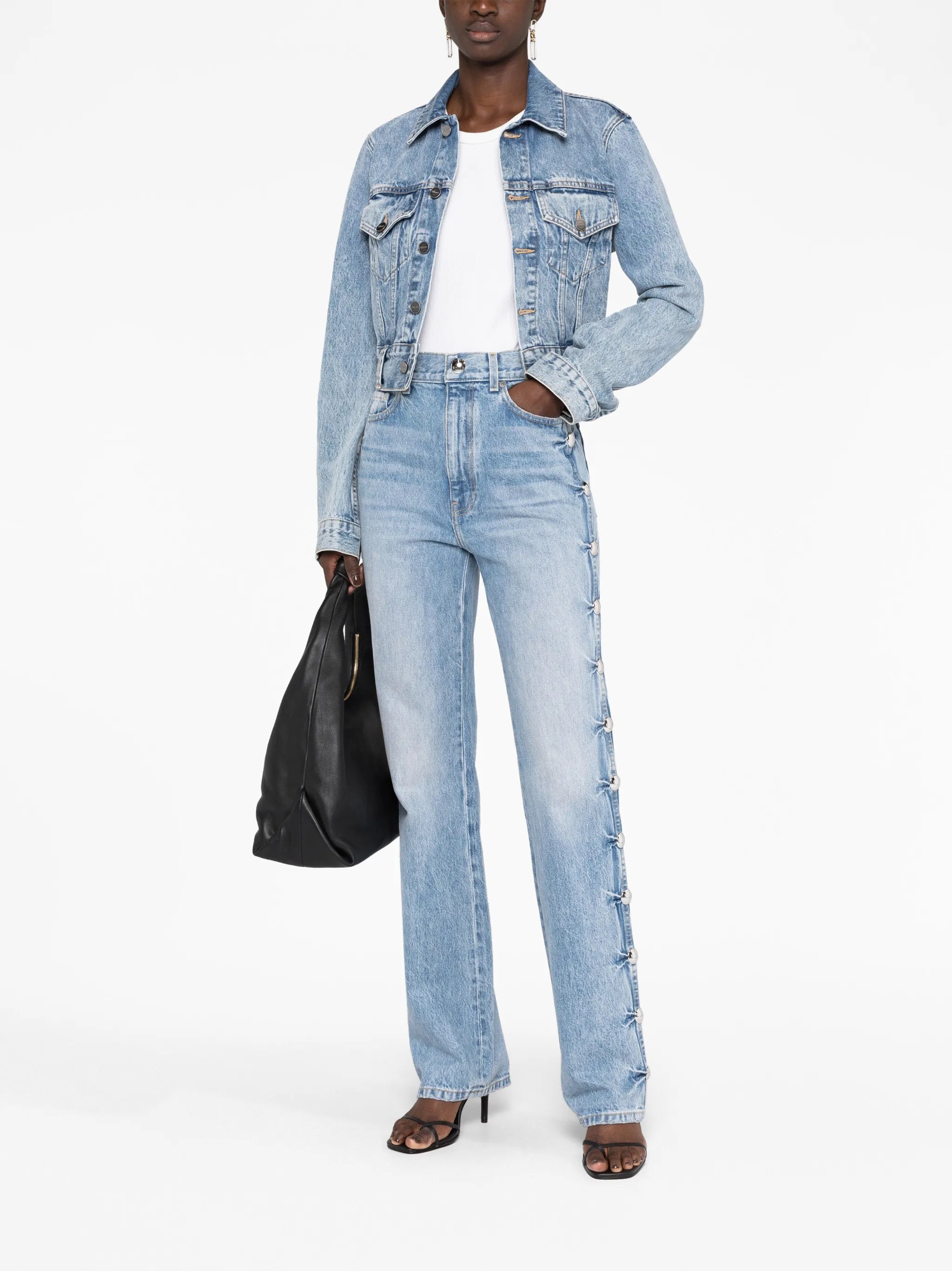 Danielle studded straight-leg jeans