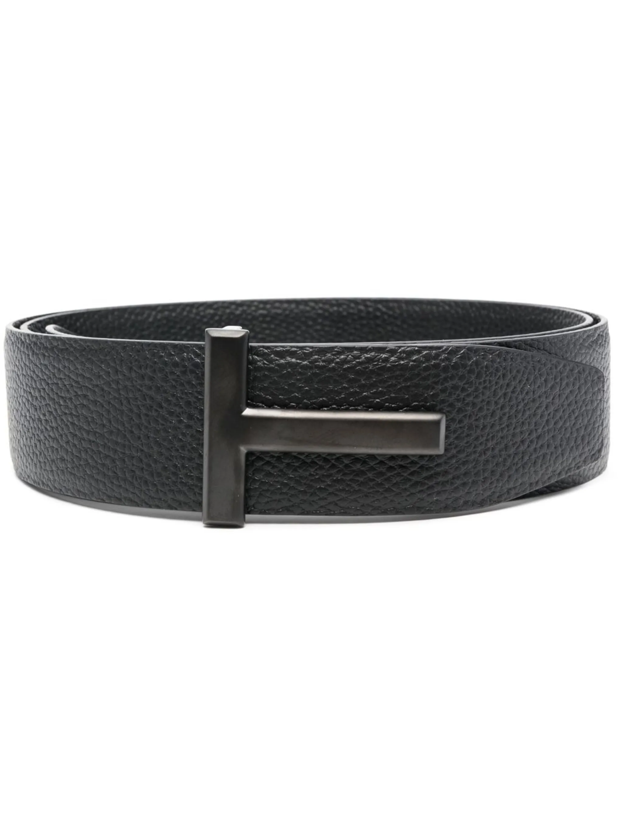 logo-buckle leather belt