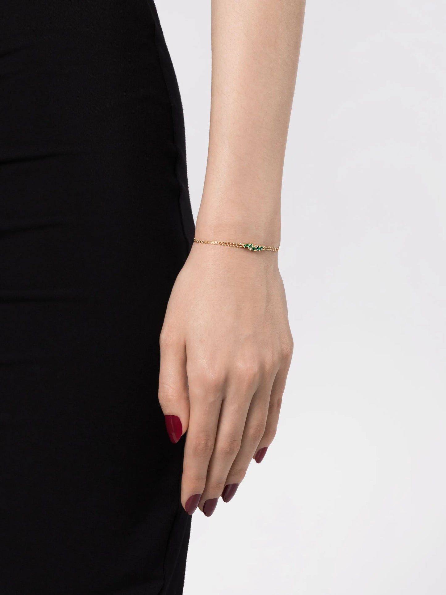 18kt yellow gold Willow emerald bracelet