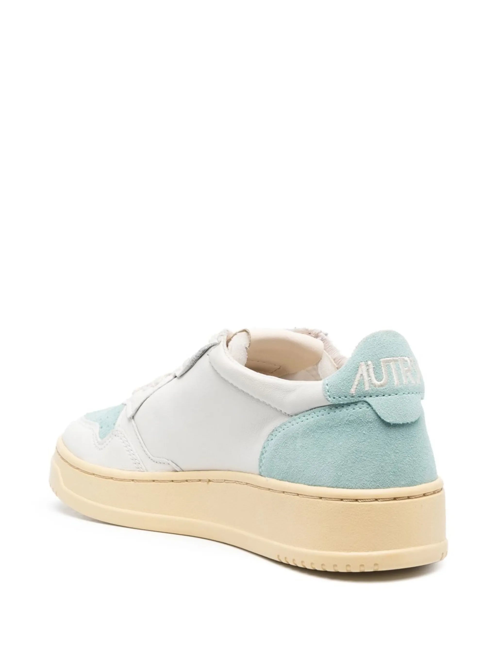 suede-panels lace-up sneakers