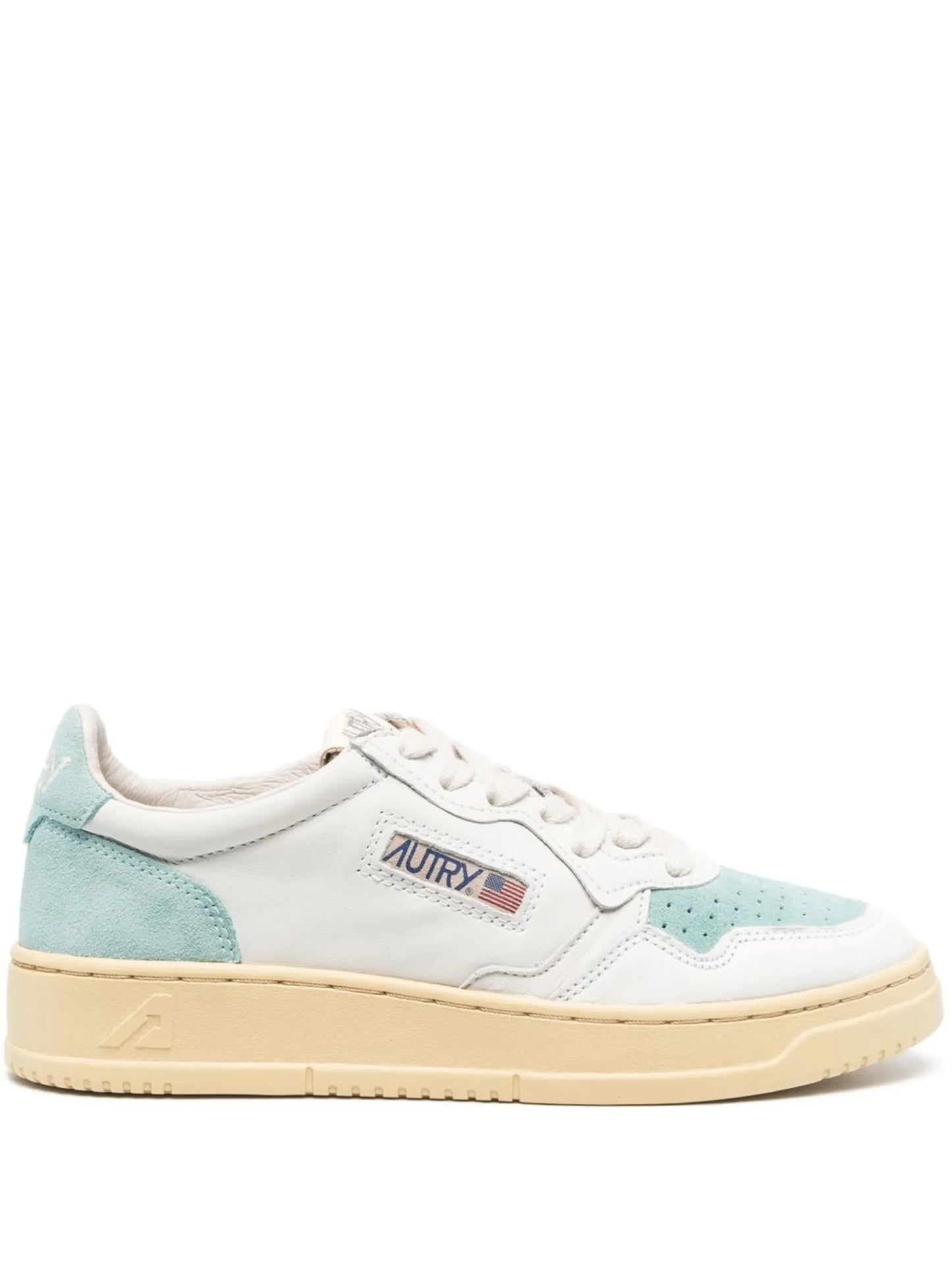 suede-panels lace-up sneakers