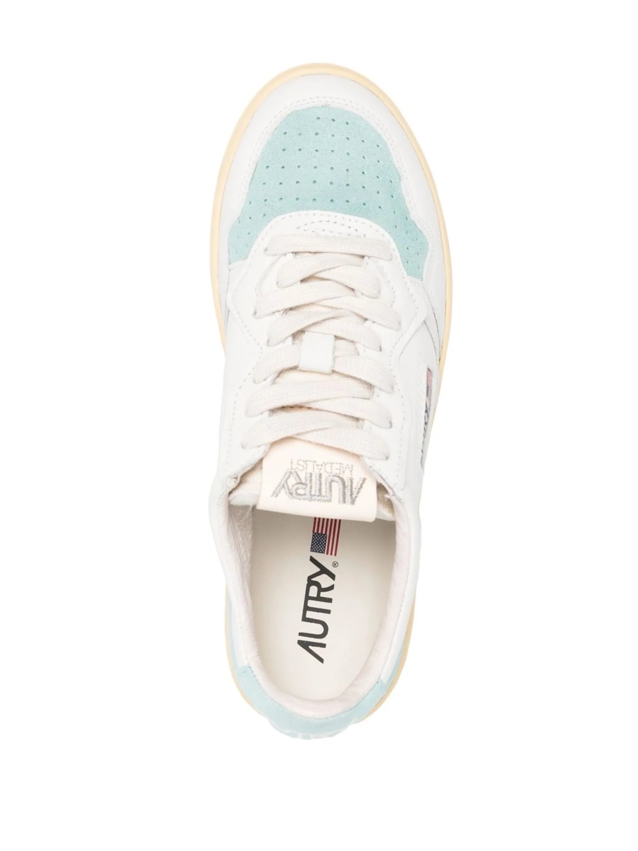 suede-panels lace-up sneakers