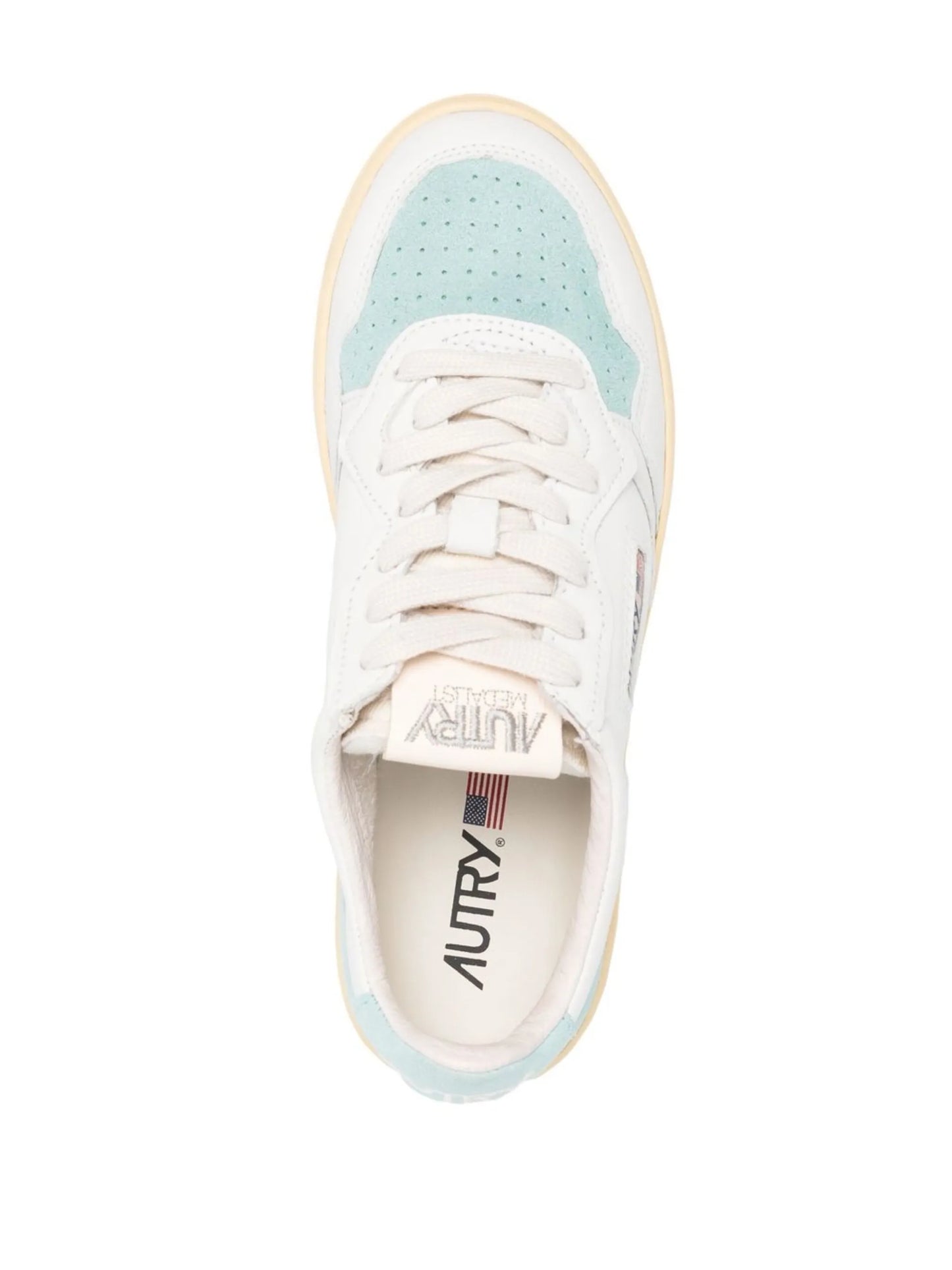 suede-panels lace-up sneakers