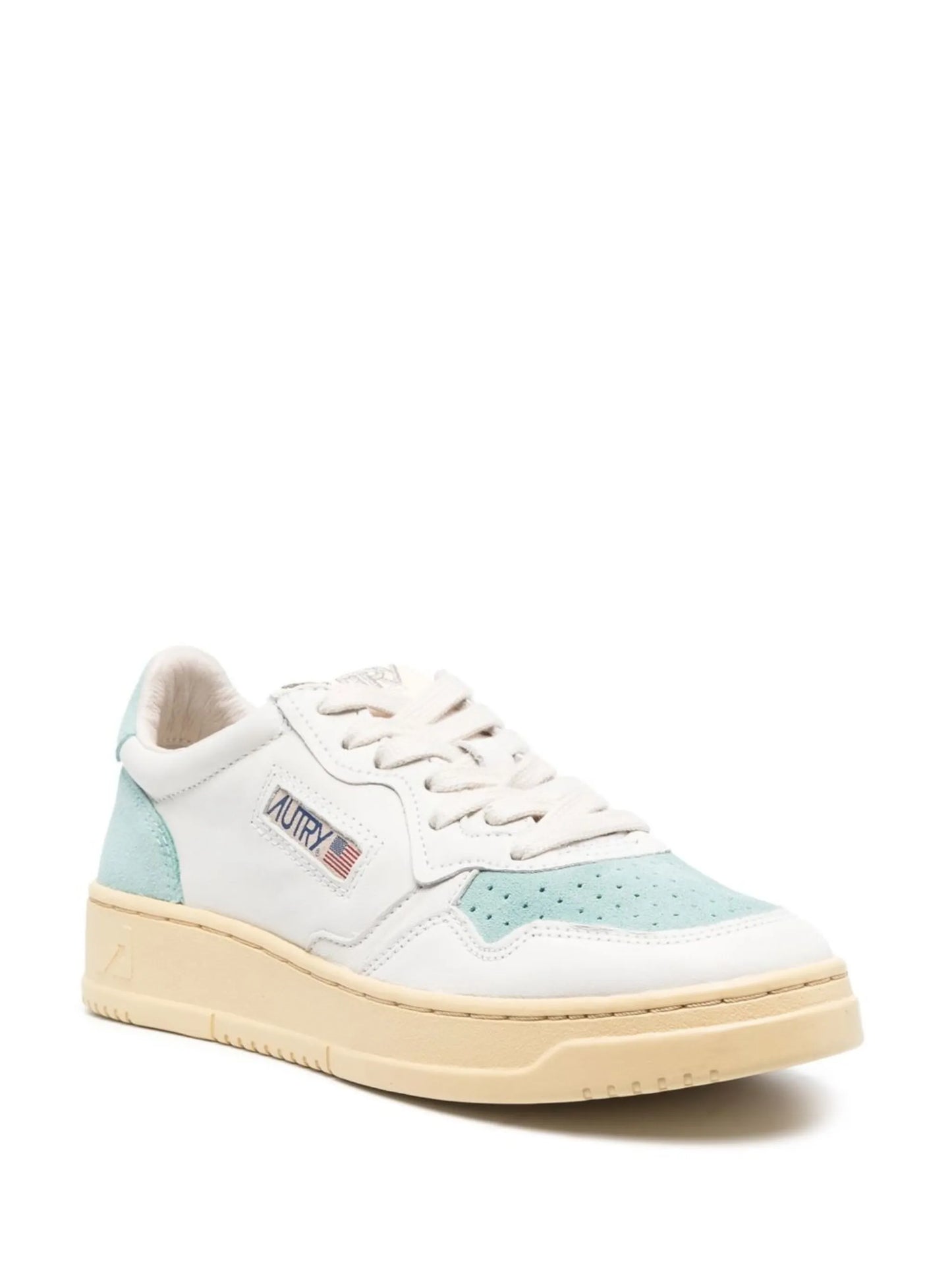 suede-panels lace-up sneakers