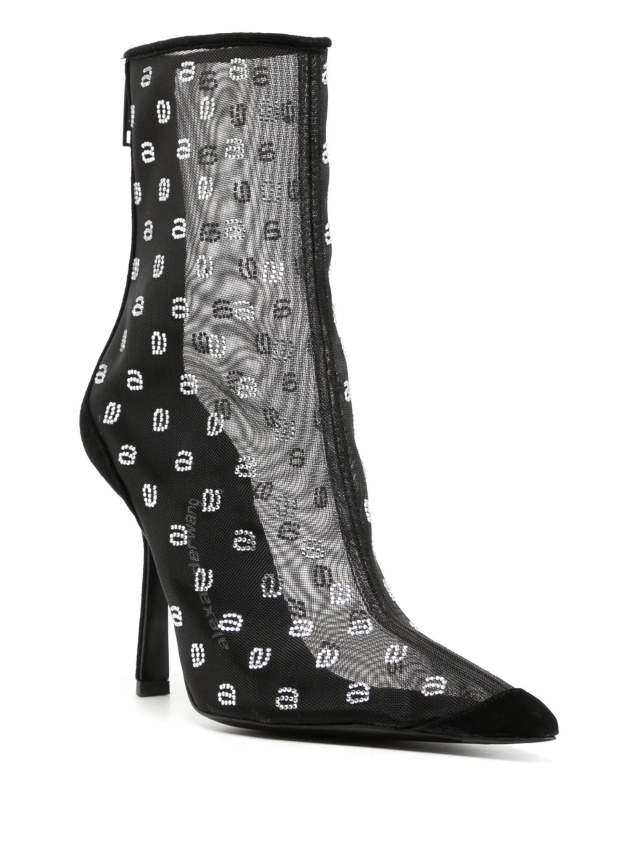 crystal-logo mesh boots