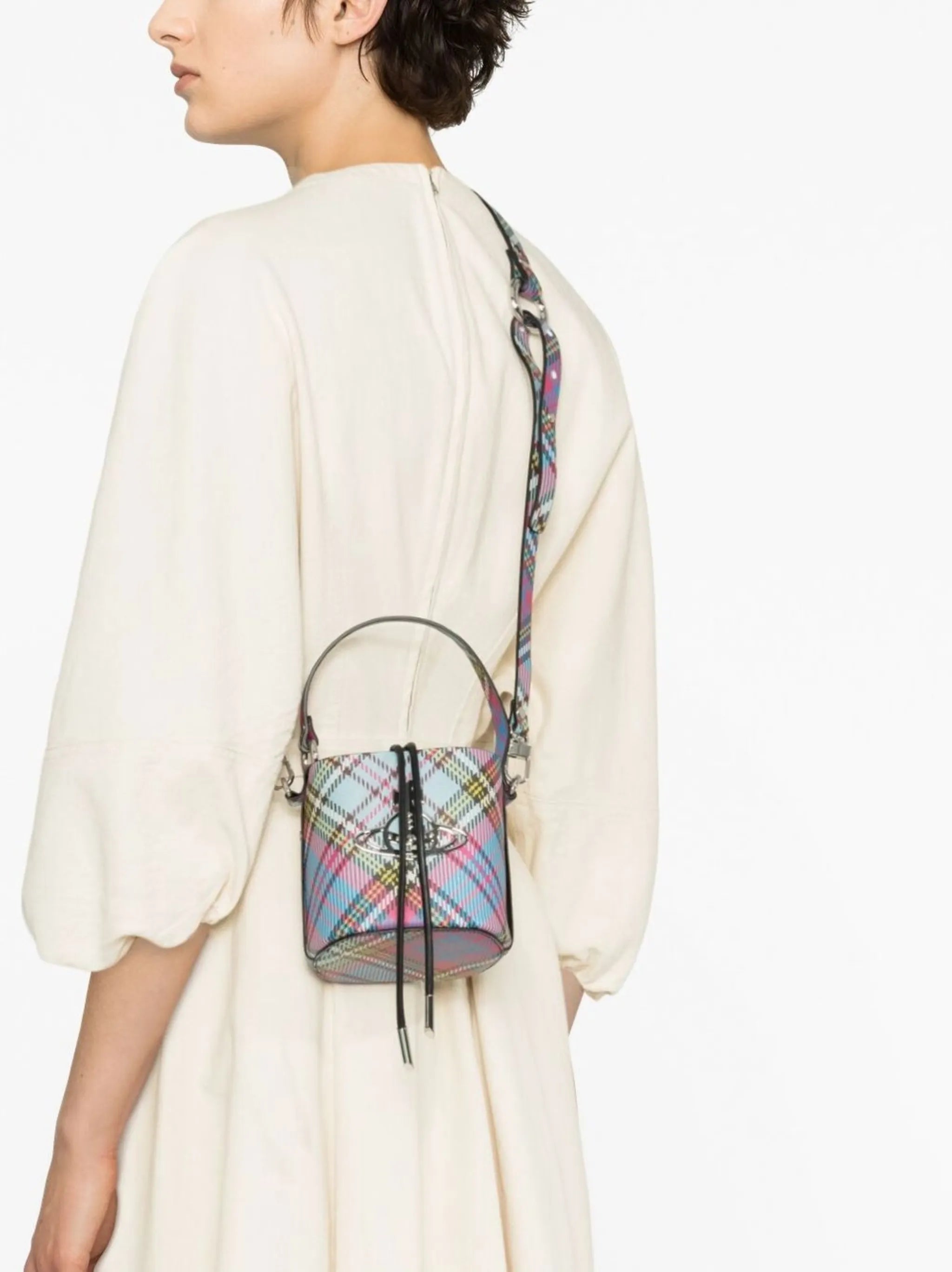 Daisy tartan bucket bag