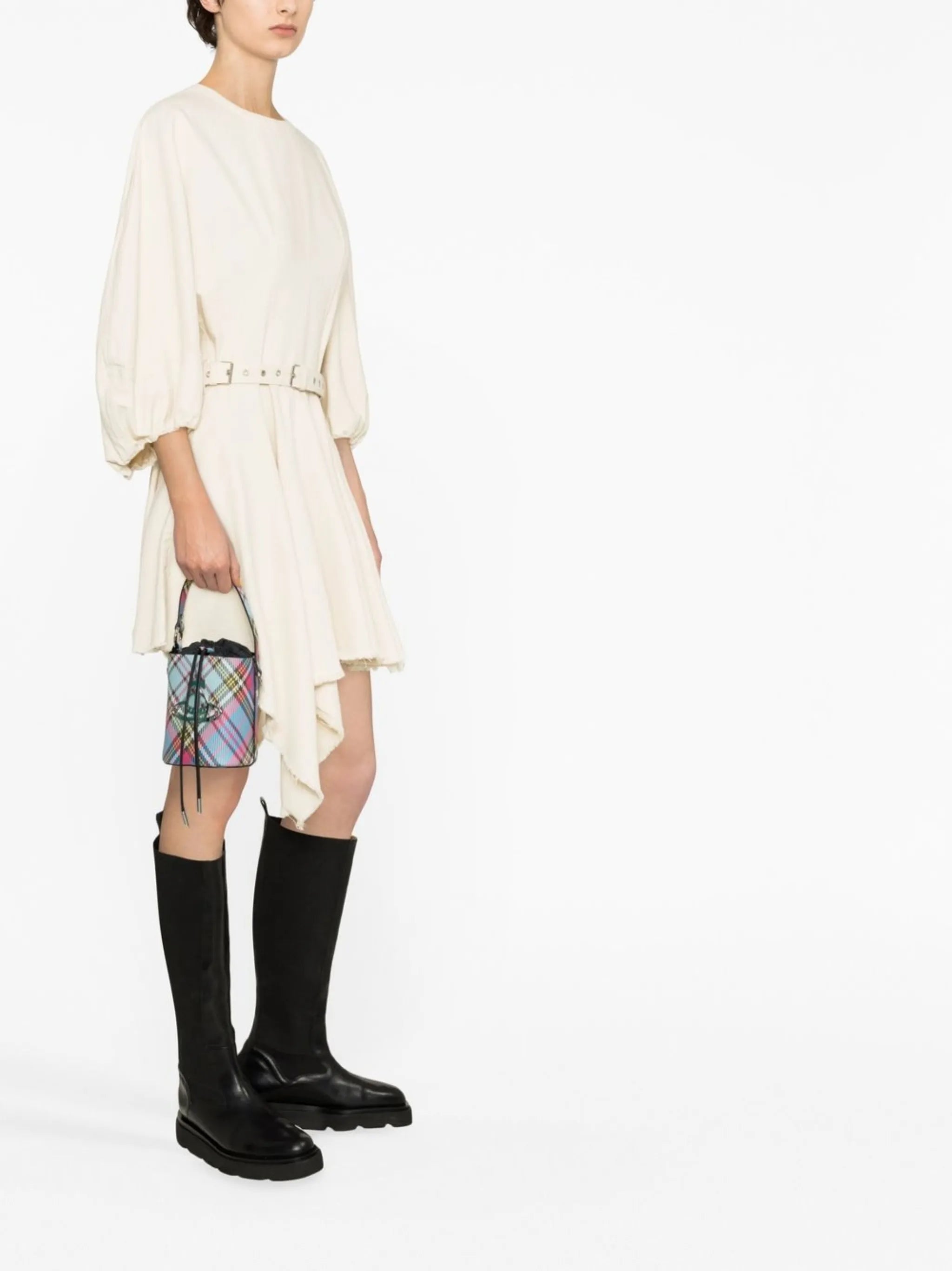 Daisy tartan bucket bag
