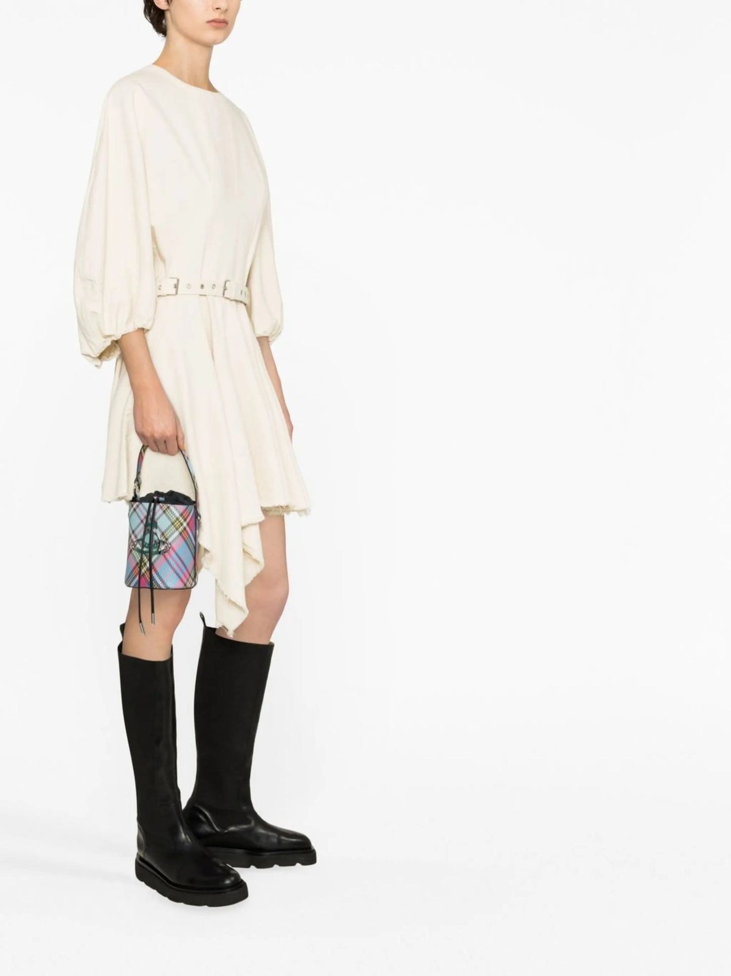 Daisy tartan bucket bag